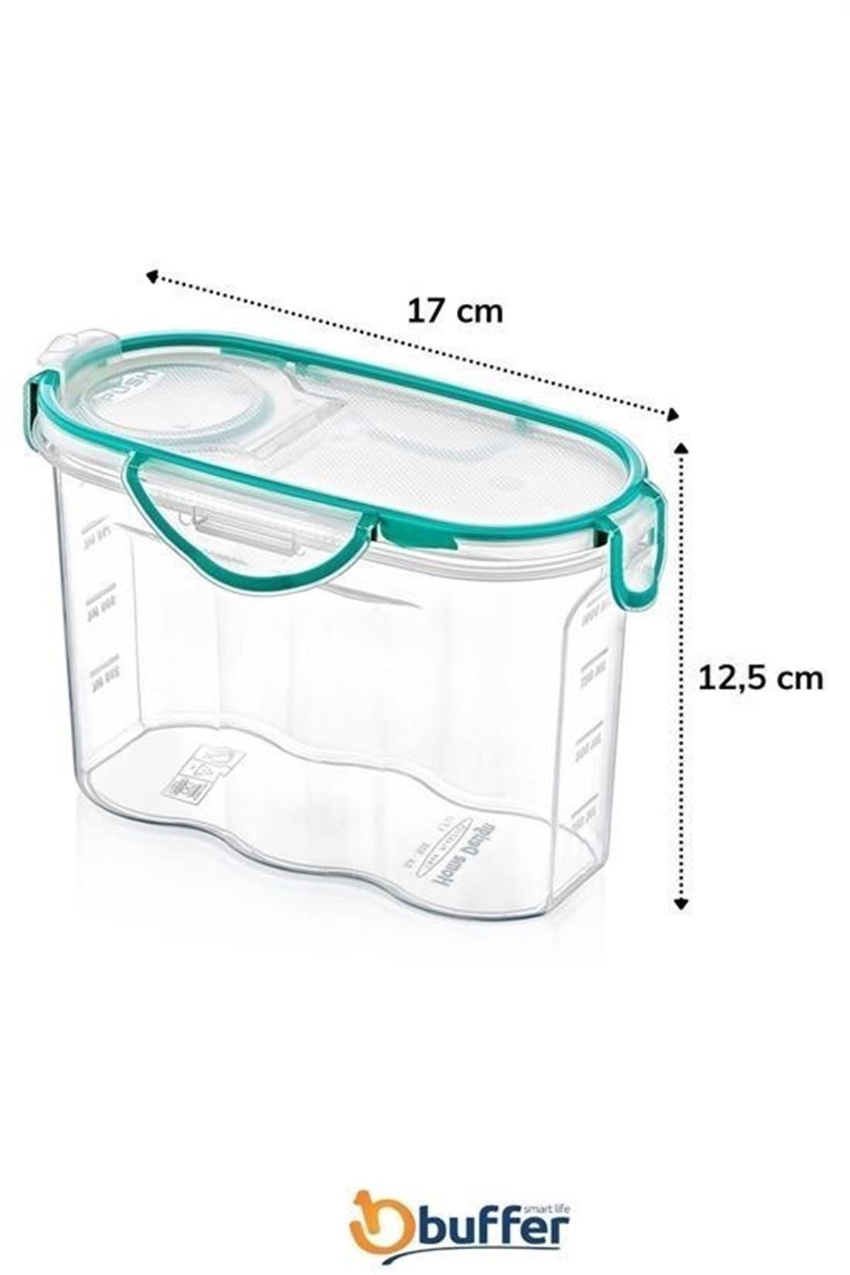 Tbl Dekor® Kilitli Kapaklı Contalı Hava,Su Sıvı Geçirmez 1,2 Litre Erzak Saklama Kabı-SA580