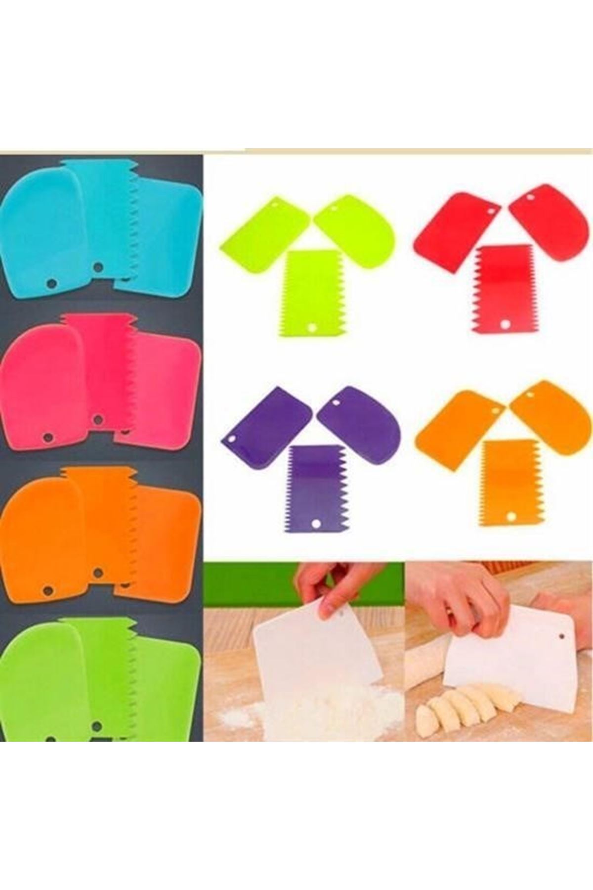 Tbl Dekor® Pasta Hamur Şekillendirici Spatula Kesici Kazıyıcı Dekoratör Set