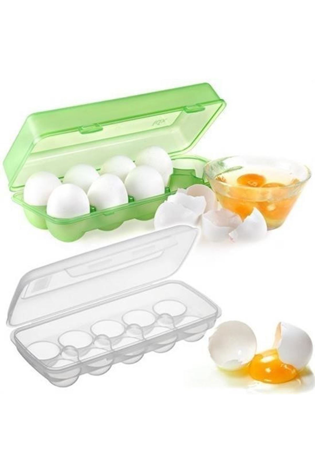 Tbl Dekor® 12li Şeffaf Kapaklı Kilitli Yumurta Saklama Kabı Kutusu Aparatı