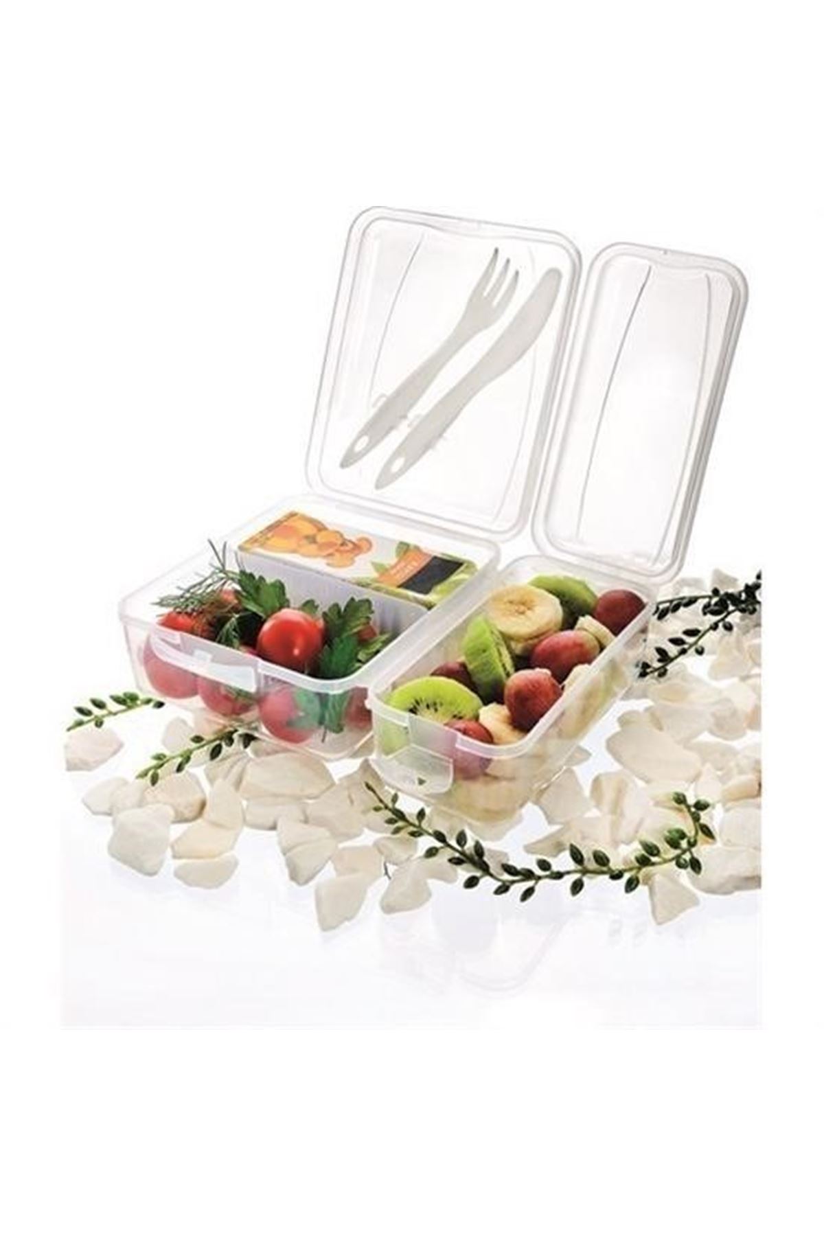 Tbl Dekor® Takeaway Ergonomik Asorti Çatal Bıçaklı Pratik Yoğurt Saklama Kabı