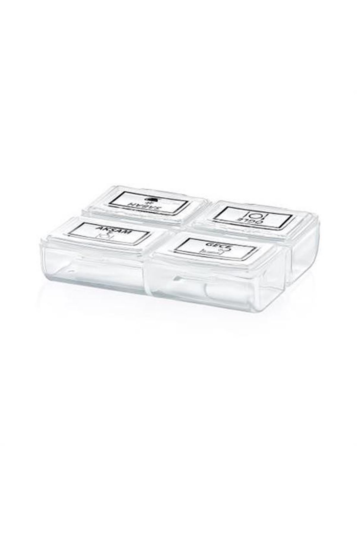 Tbl Dekor® 4 Öğün Günlük Hap İlaç Saklama Taşıma Kutusu İlaç Hatırlatıcı