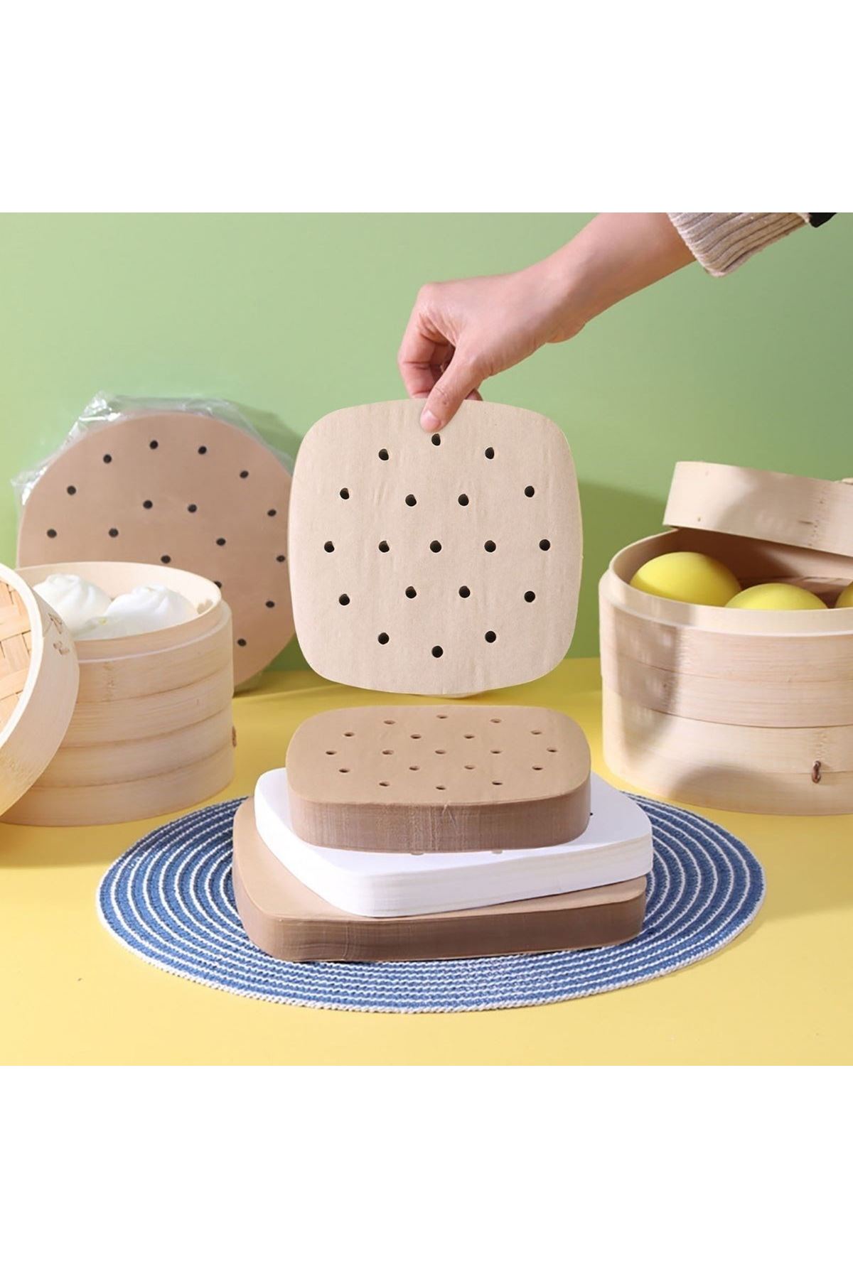 Tbl Dekor® 250 Adet Air Fryer Pişirme Kağıdı Tek Kullanımlık Hava Fritöz Yağ Geçirmez Yapışmaz Gıda Pişirme Kağıdı Delikli Kare Model