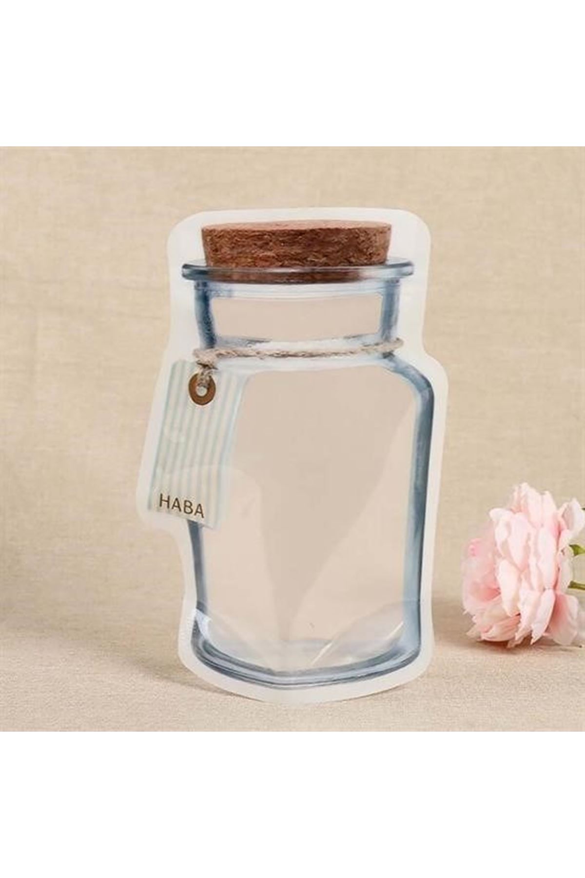 Tbl Dekor® Kavanoz Görünümlü Kilitli Poşet Çıtçıtlı ve Pratik Torba 4 Adet