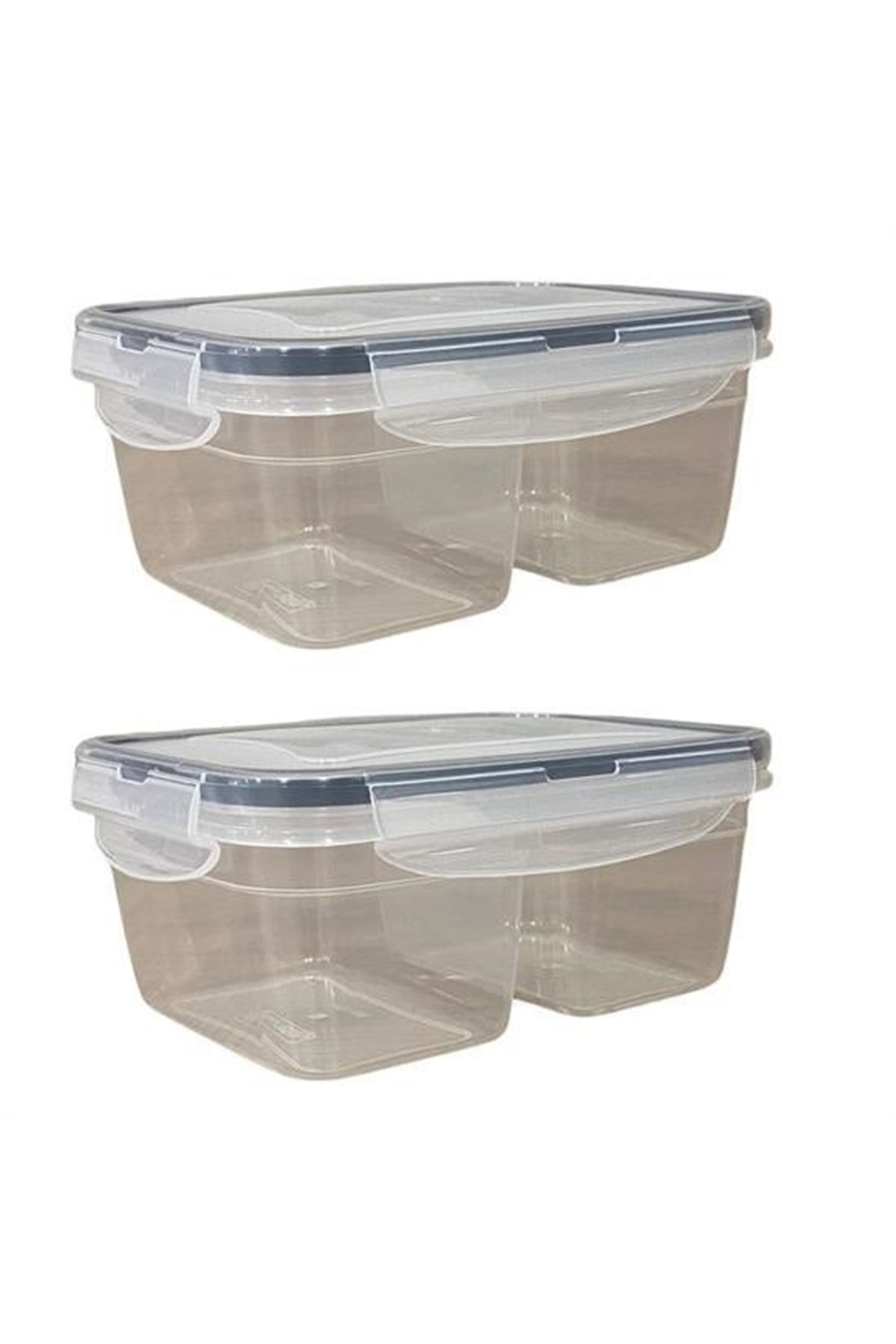 Tbl Dekor® 2 Bölmeli 0,45+0,45 Litre Kilitli Kapaklı Erzak Saklama Kabı LC-524