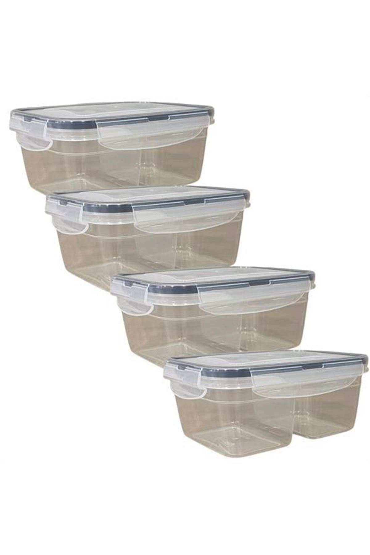 Tbl Dekor® 2 Bölmeli 0,45+0,45 Litre Kilitli Kapaklı Erzak Saklama Kabı LC-524