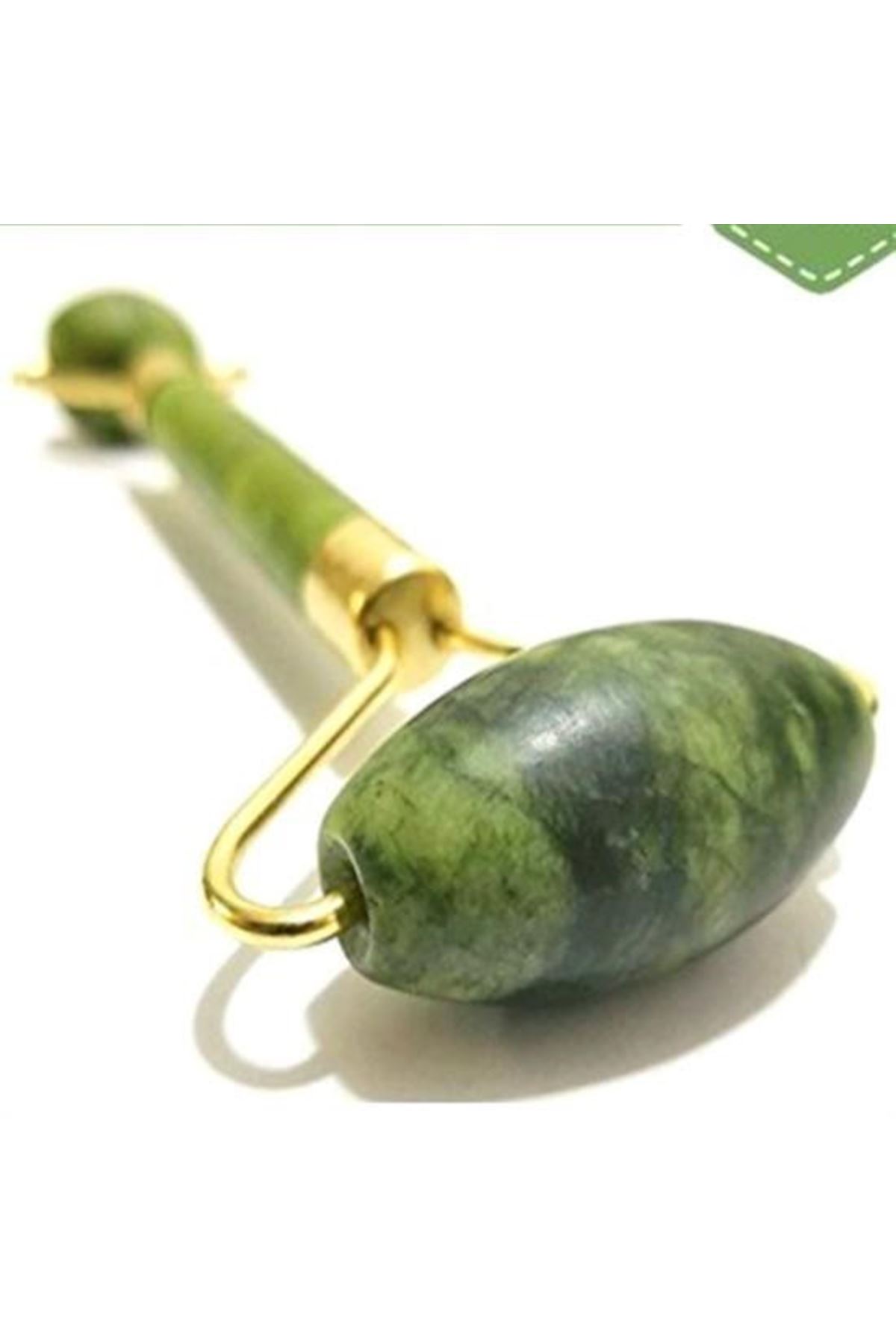 Tbl Dekor® Özel Süngerli Kutusunda Kırılmaz Çift Taraflı 2li Cilt Yüz Masaj Aleti Jade Roller Yeşim Taş