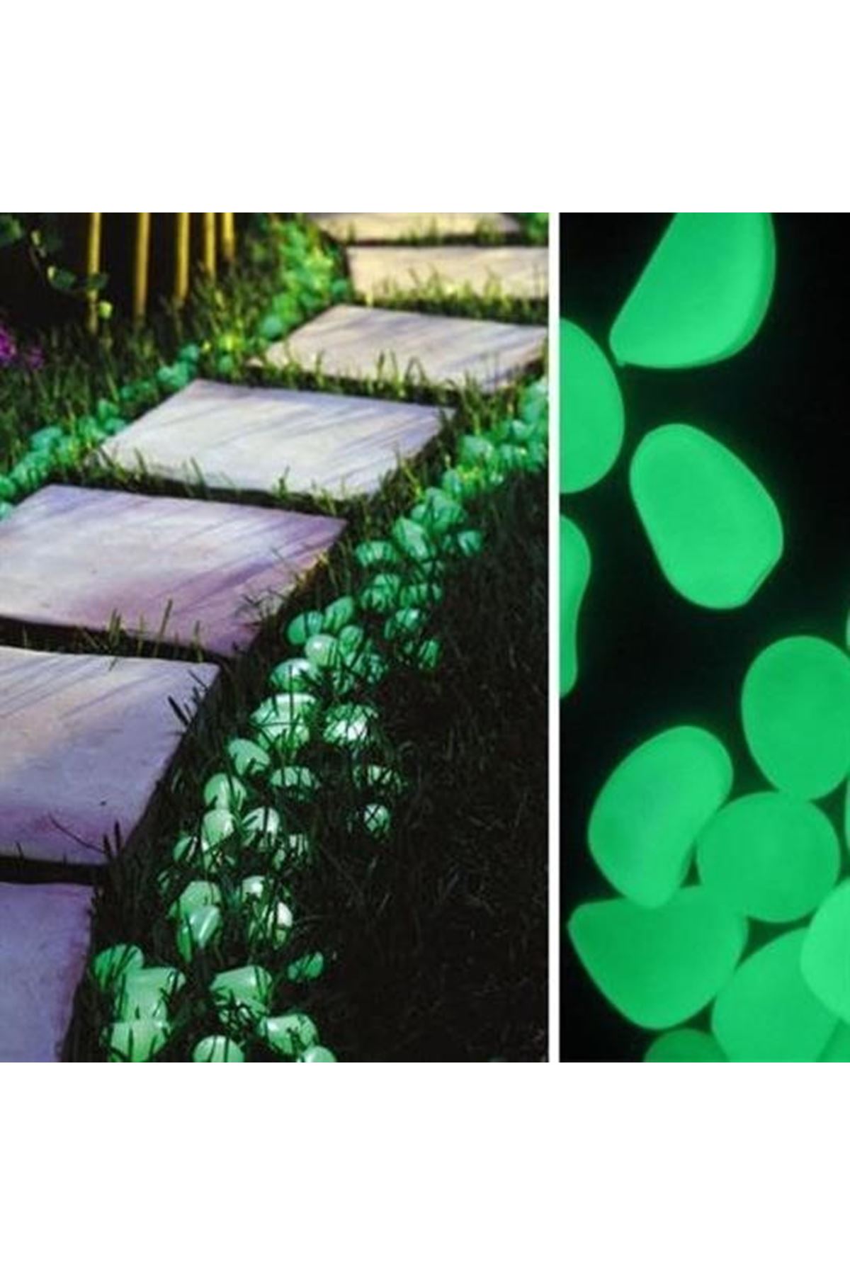 Tbl Dekor® Gece Karanlıkta Işık Vererek Parlayan Dekoratif Çakıl Taşları