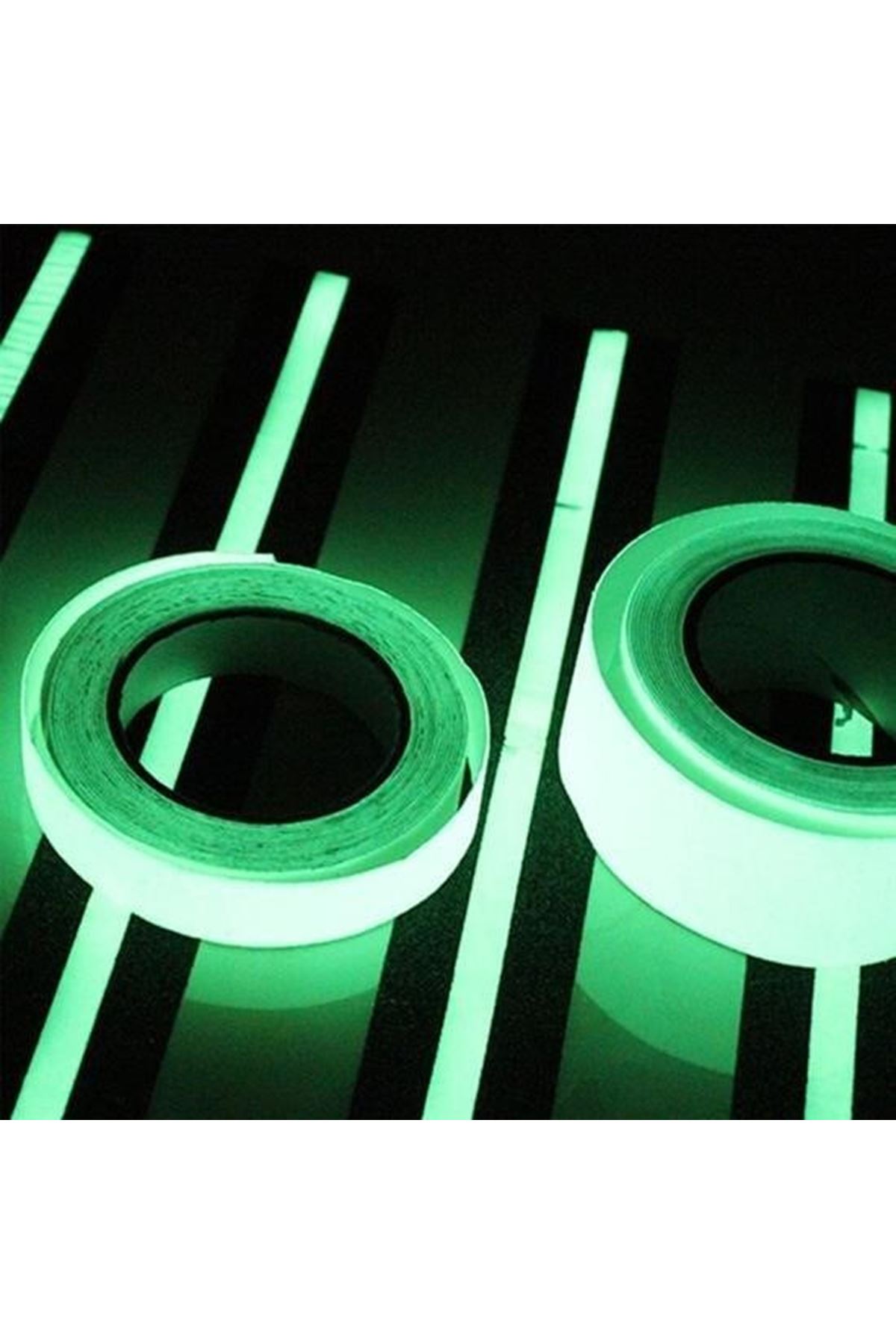 Tbl Dekor® Karanlıkta Işık Veren  Yansıyan 4 Metre Fosforlu Yeşil Şerit Bant