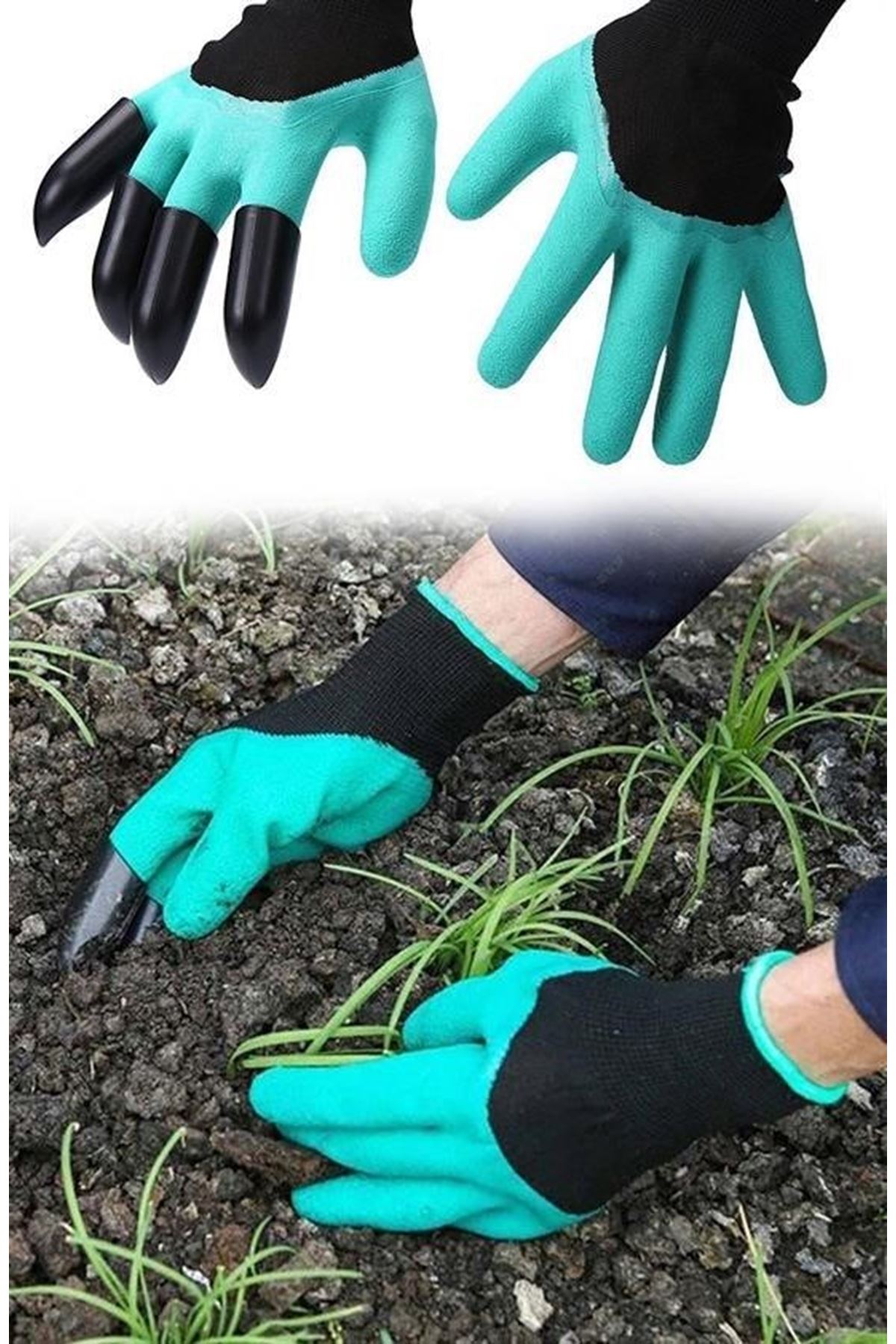 Tbl Dekor® Toprak Kazma Ekme Çapalama İçin Korumalı Bahçe Bahçivan Eldiveni
