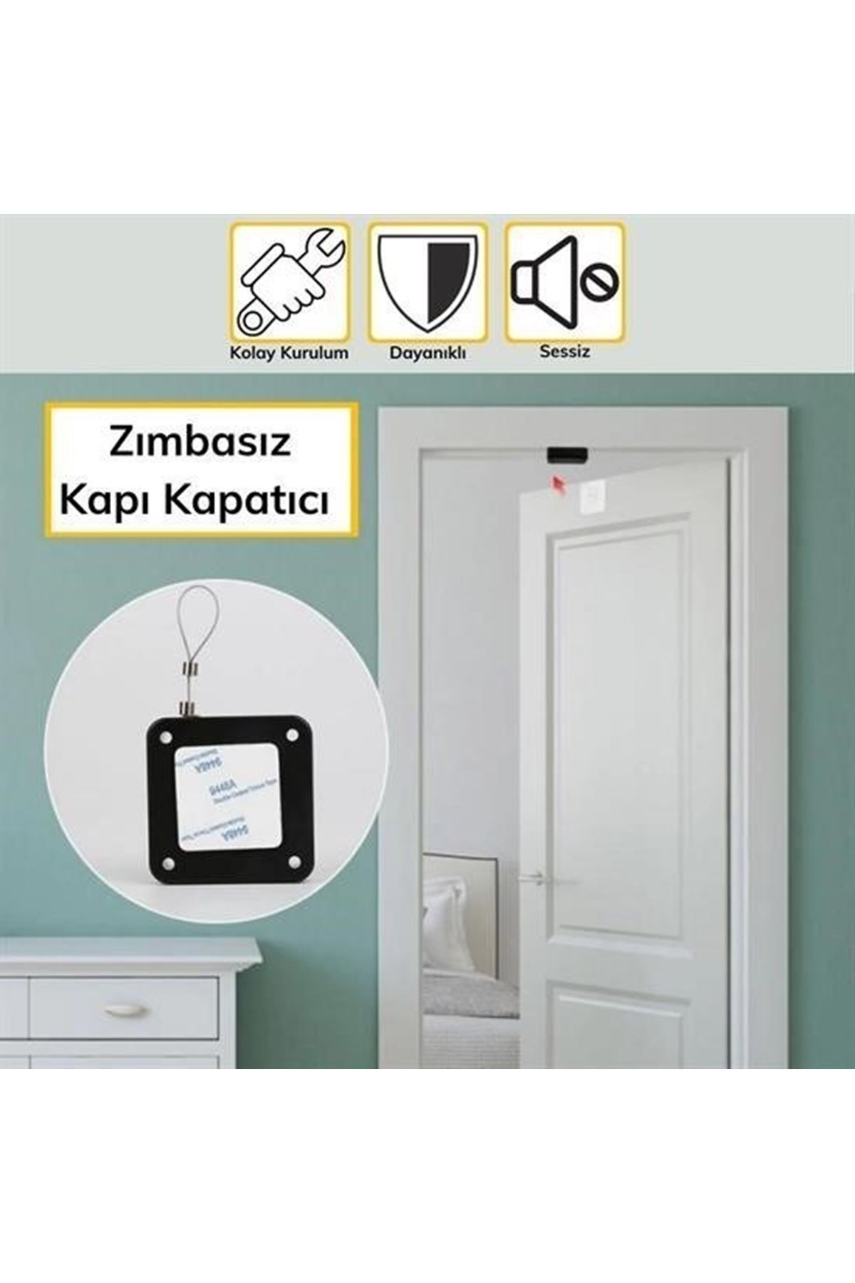 Tbl Dekor® Yangına Dayanıklı Sıva Üstü Tüm Kapılar İçin Uygun Otomatik Kapanan Hızlı Otomatik Kapı Kapa