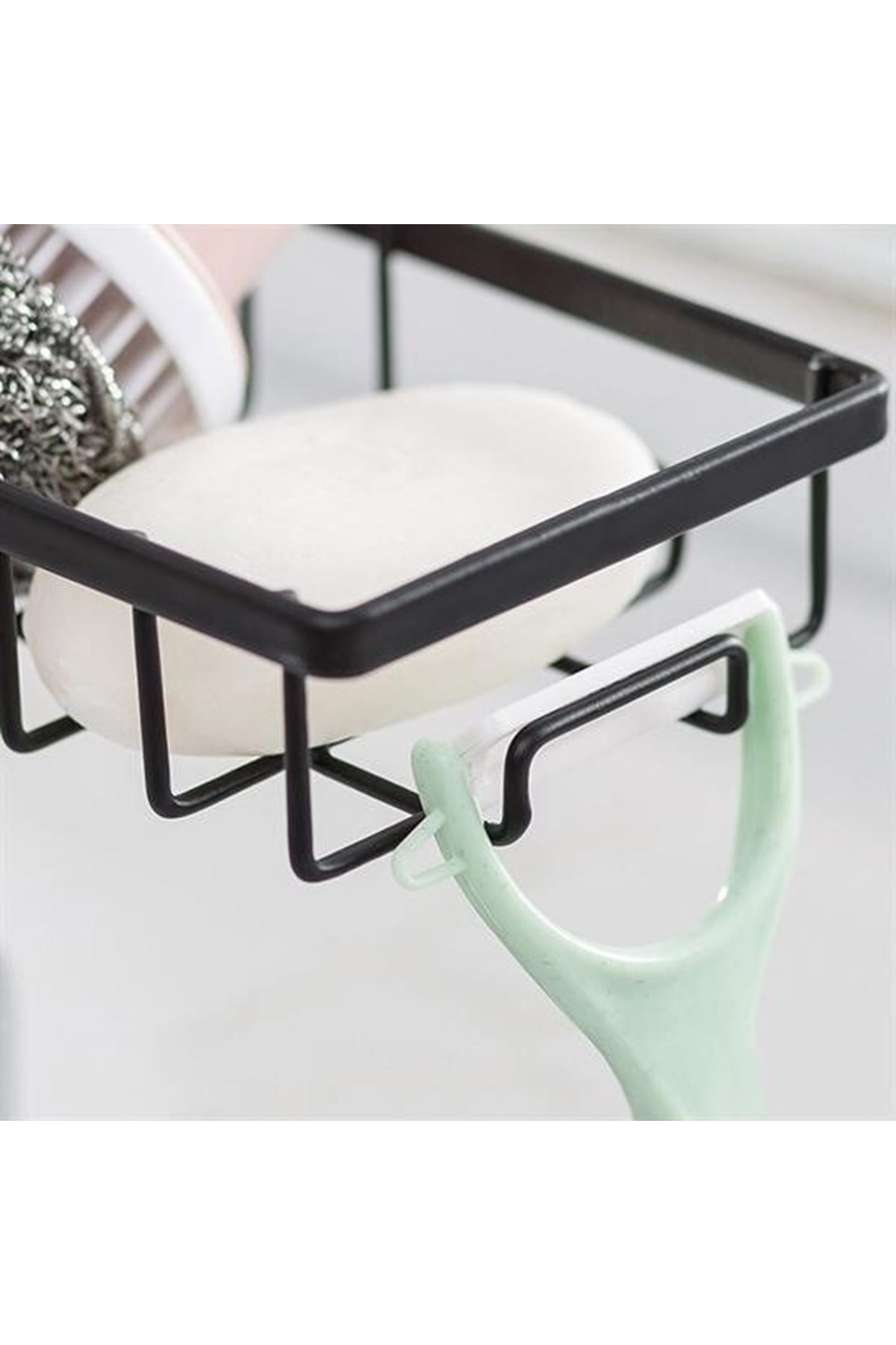 Tbl Dekor® Paslanmaz Çelik Mutfak Banyo Musluğuna Sabitlenebilir Sabunluk