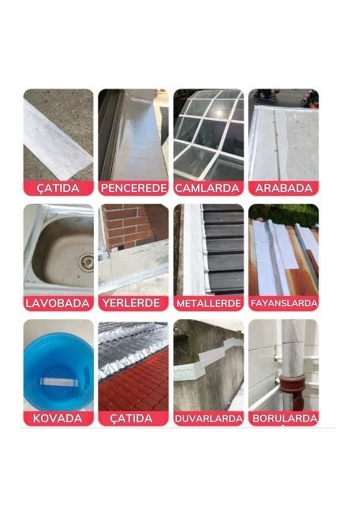 Tbl Dekor® 2 Mt Yüksek Sıcaklık Dayanan Su Geçirmez Çatı  Duvar Çatlak Onarıcı Yapışkan Bant Folyo 5 Cm