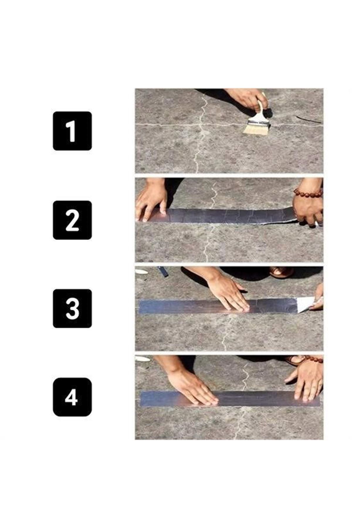 Tbl Dekor® 2 Mt Yüksek Sıcaklık Dayanan Su Geçirmez Çatı  Duvar Çatlak Onarıcı Yapışkan Bant Folyo 5 Cm