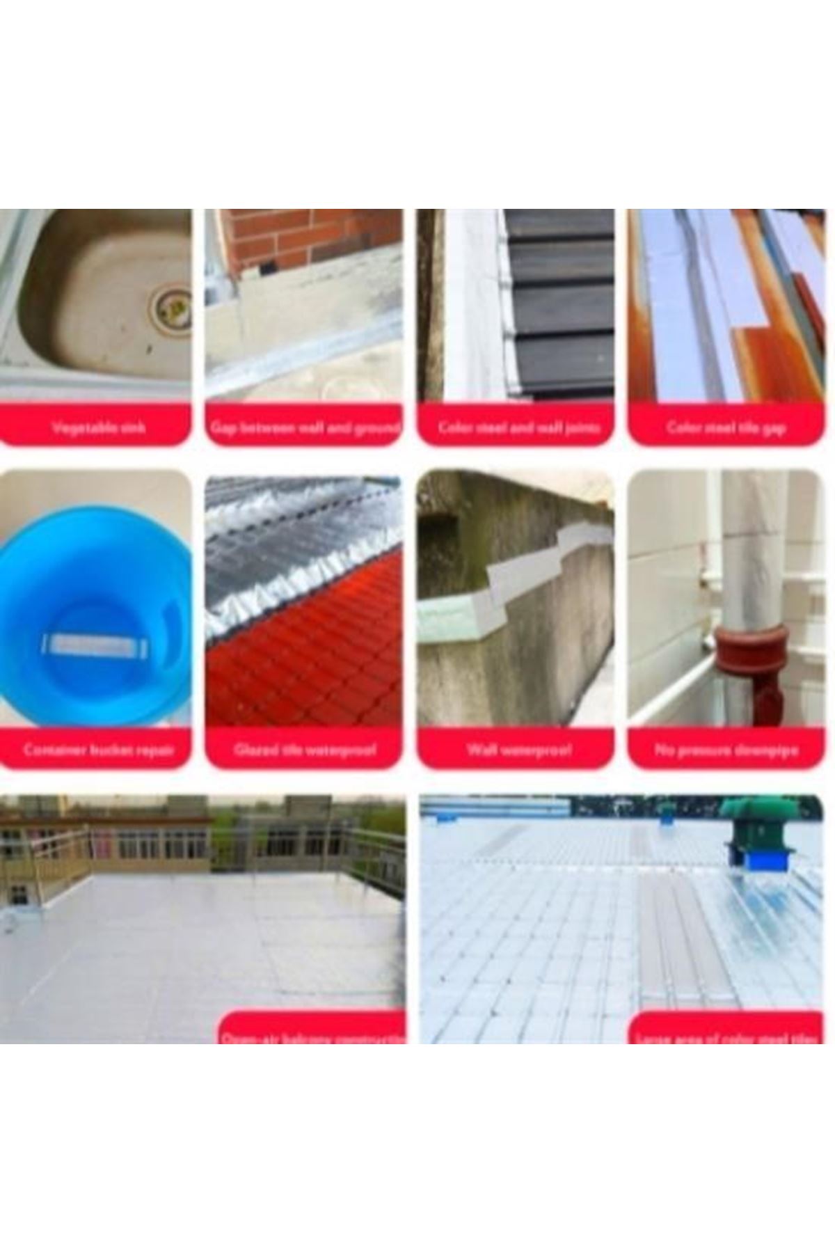 Tbl Dekor® 2 Mt Yüksek Sıcaklık Dayanan Su Geçirmez Çatı  Duvar Çatlak Onarıcı Yapışkan Bant Folyo 5 Cm