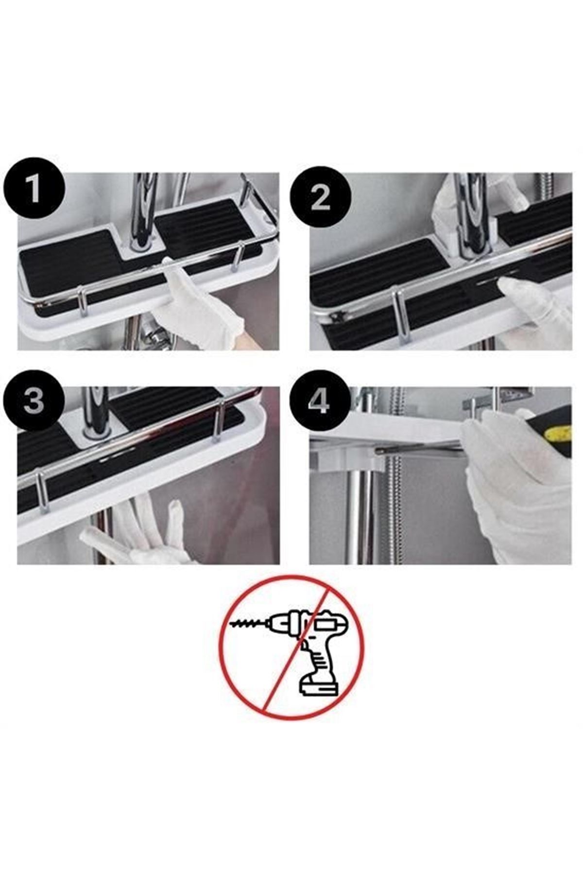 Tbl Dekor® Banyo Direğine Asılabilir Köşelik Şampuanlık Sabunluk Çift Askılı Düzenleyici Raf Paslanmaz