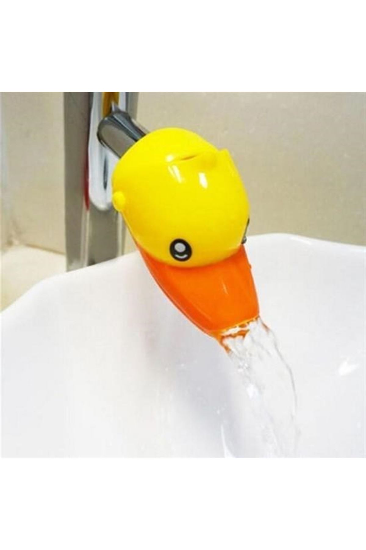 Tbl Dekor® Çocuklar İçin Eğitici ve Güvenli Musluk Uzatıcı Genişletici Başlık Aparatı Ördek Figürlü