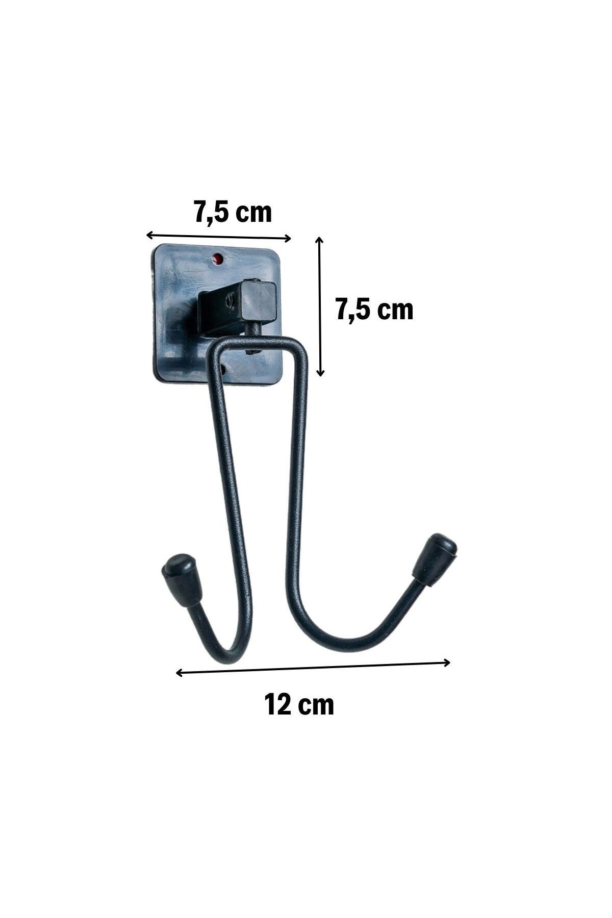 Tbl Dekor® Kendiliğinden Yapışkanlı Siyah Paslanmaz Metal Bornoz ve Havlu Askılığı