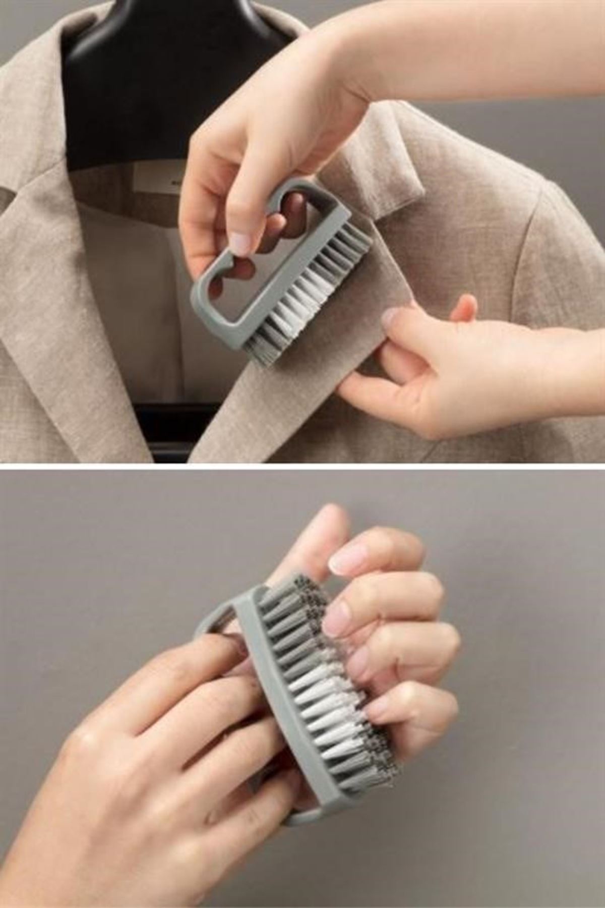 Tbl Dekor® Tutamaçlı Plastik Pratik Tırnak ve Kıyafet Yaka Temizlik Fırçası- TP-113