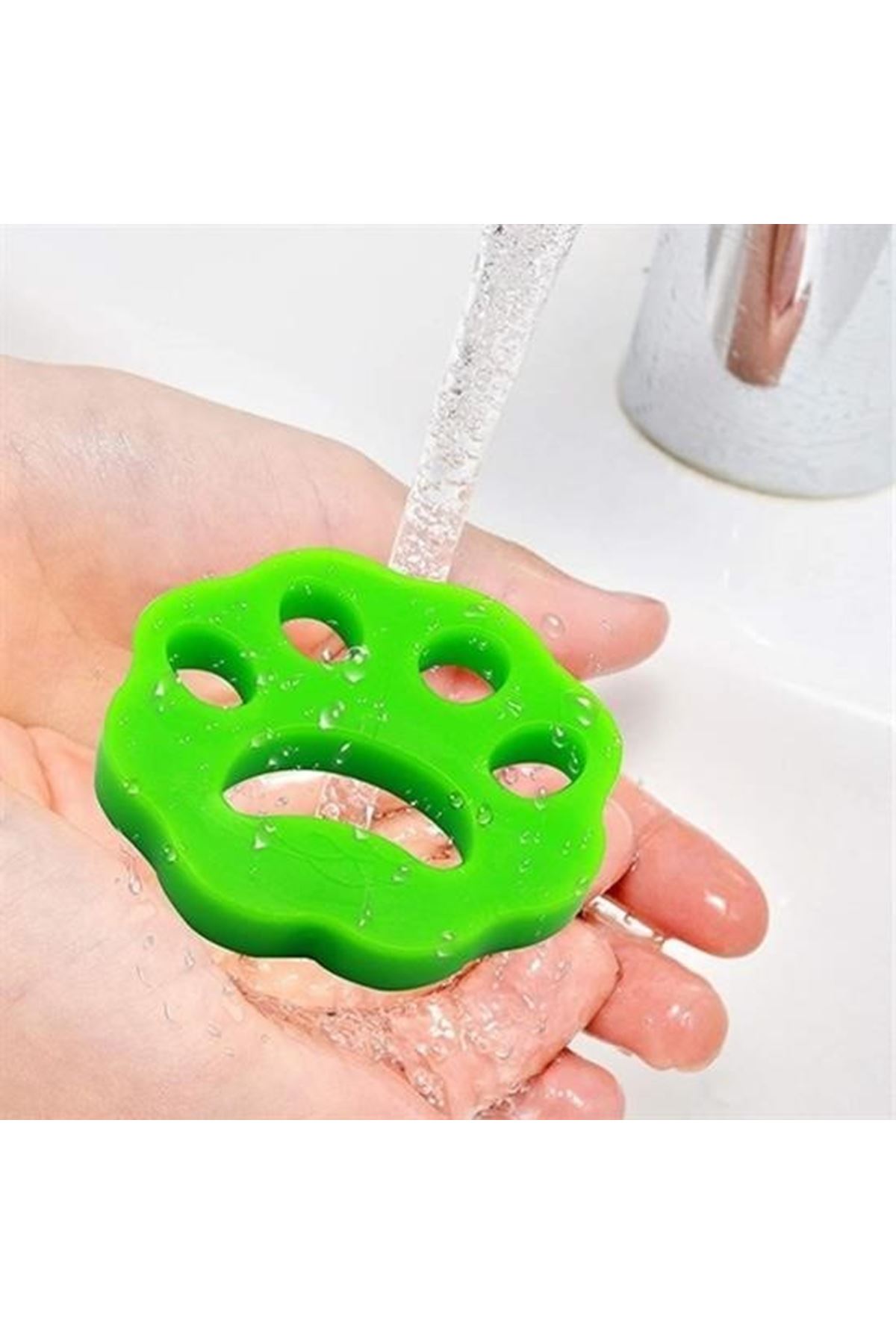 Tbl Dekor® 2 Adet Evcil Hayvanlar ve Çamaşır Makinesi İçin Pati Şekilli Renkli Tüy Temizleme Aparatı