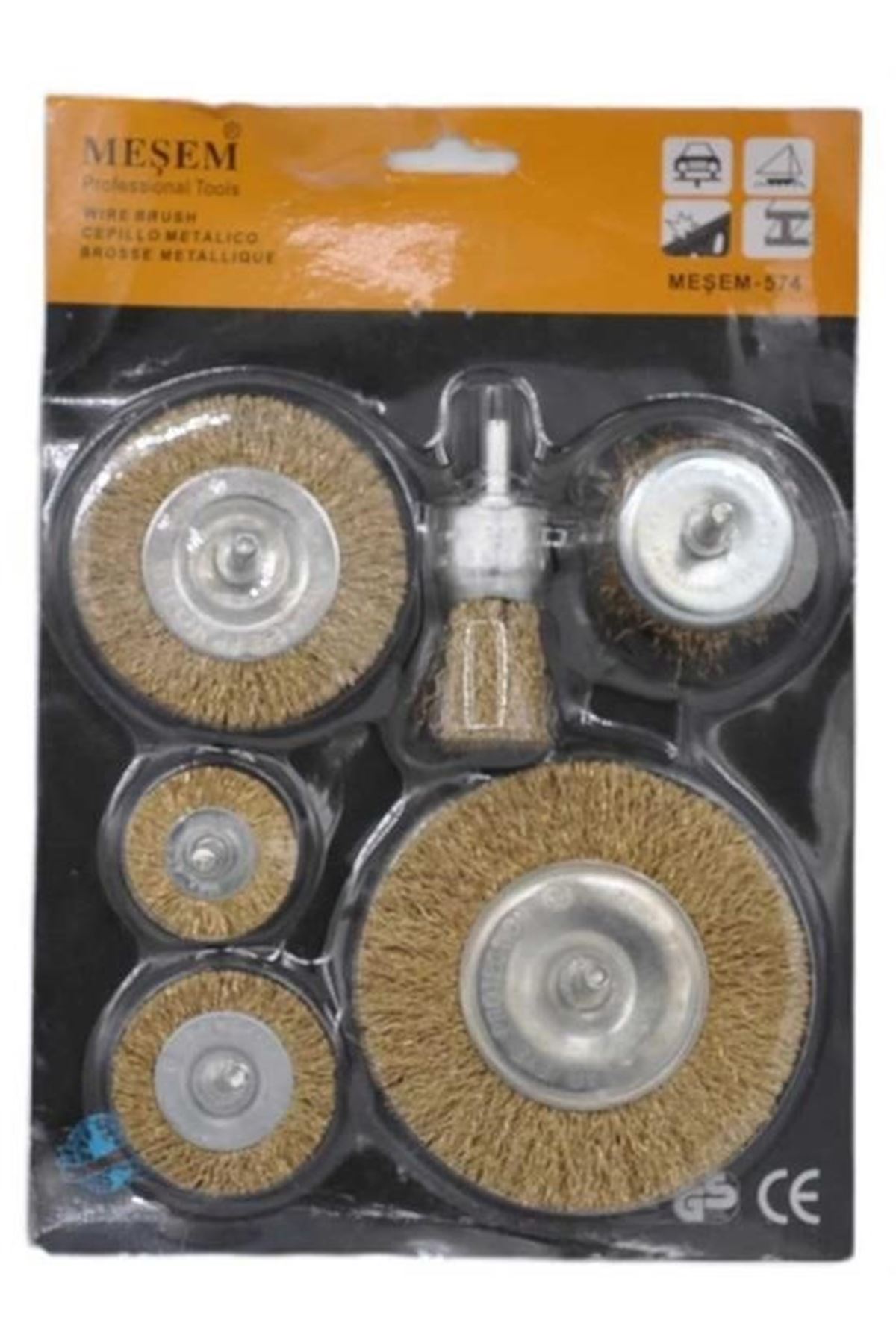 Tbl Dekor® 6'lı Pimli Tel Fırça Seti Pas Yağ Kir Boya Yapışkan Çözücü