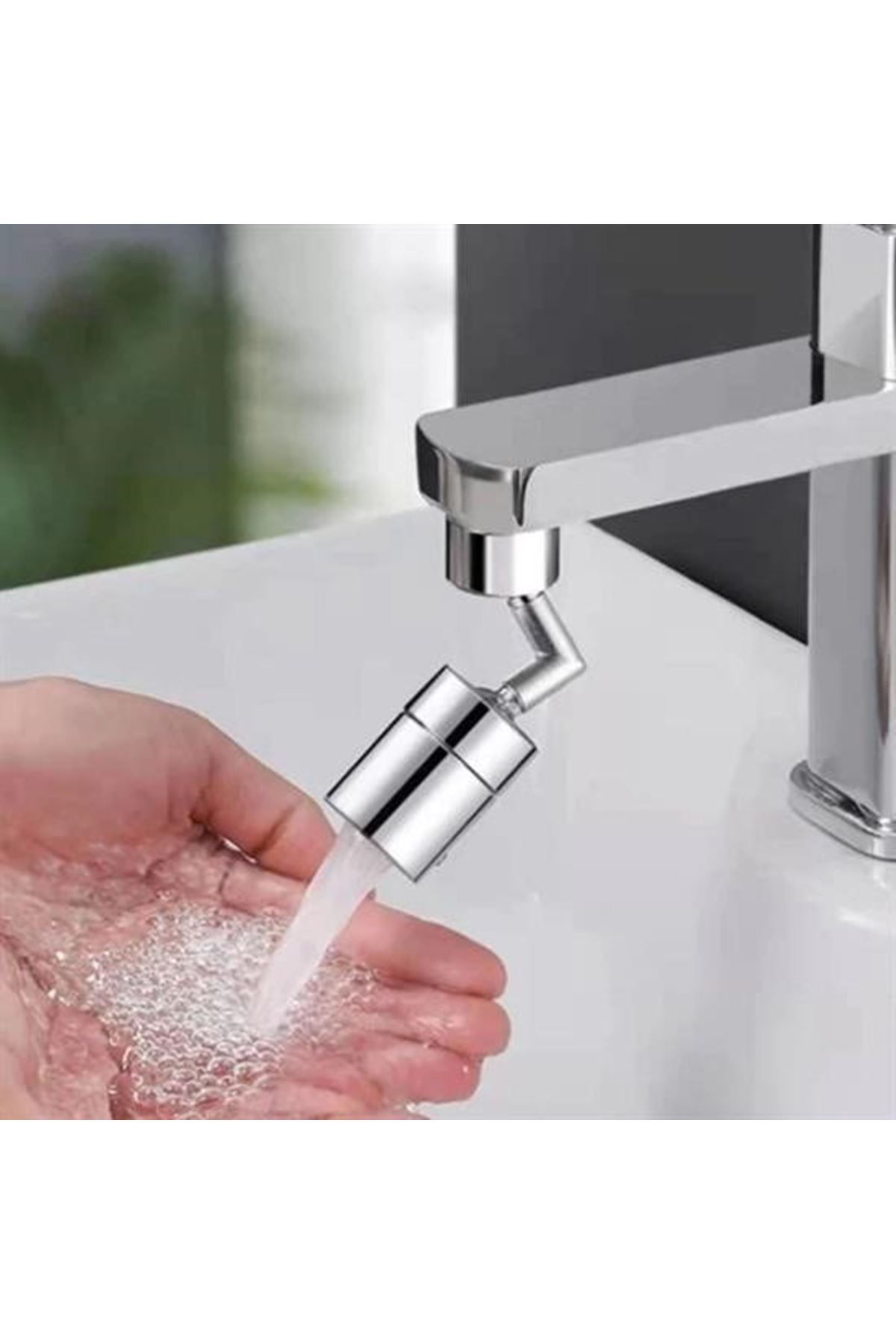 Tbl Dekor®  720 Derece Dönebilen 4 Filtreli Tüm Musluk Tipleri İle Uyumlu Montaj Aparatlı Musluk Başlık