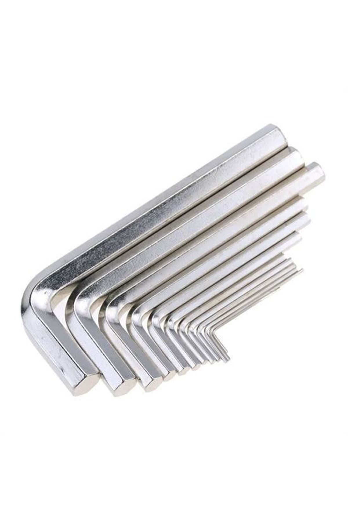 9 Parça Çelik Alyan Seti Kısa Düz Köşe Alyan Anahtar Takımı