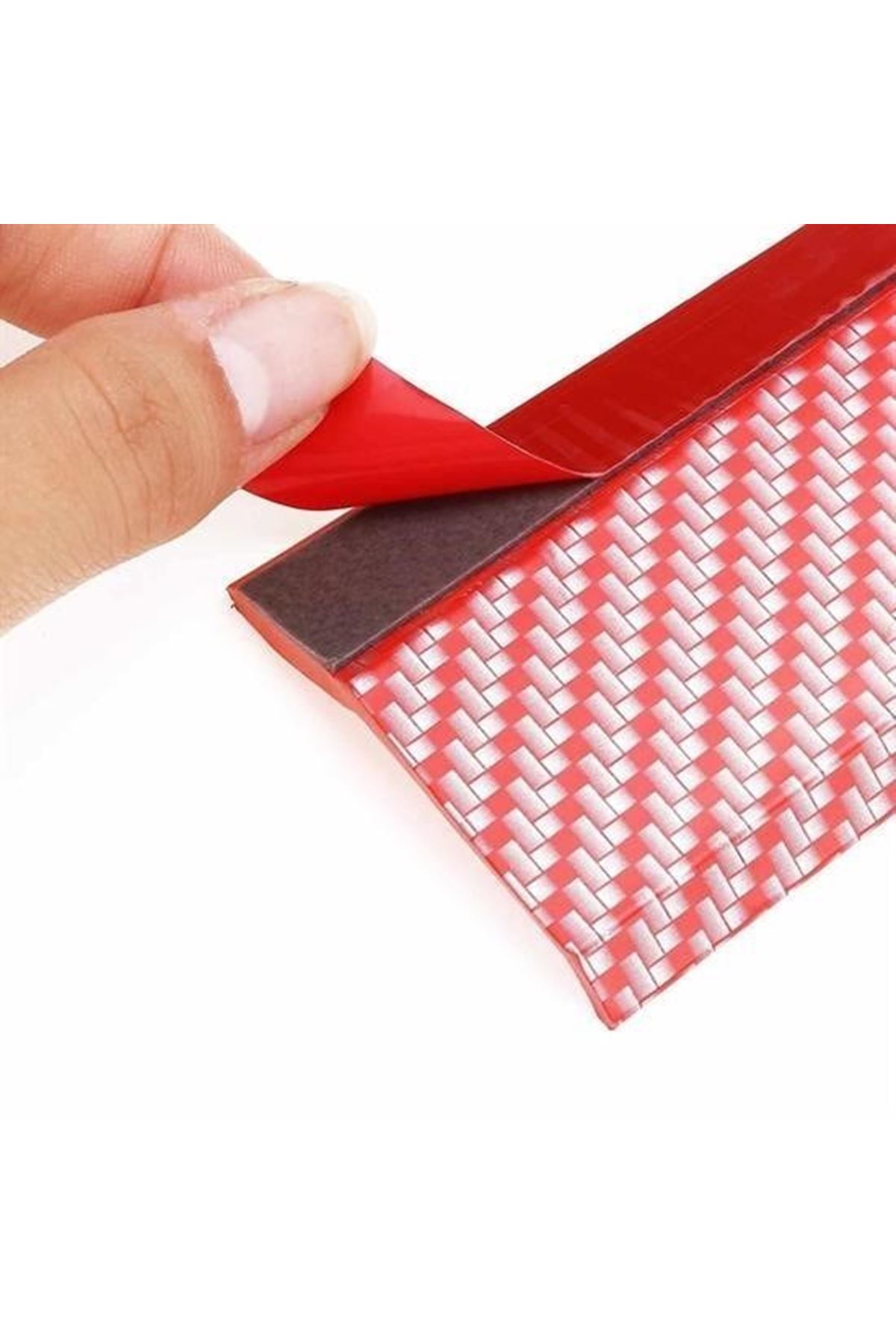 Tbl Dekor® Kırmızı Renkli 2,5 Metre Araba Oto Ön Tampon Koruyucu Kauçuk Pratik Tampon Şerit Bant Döşeme