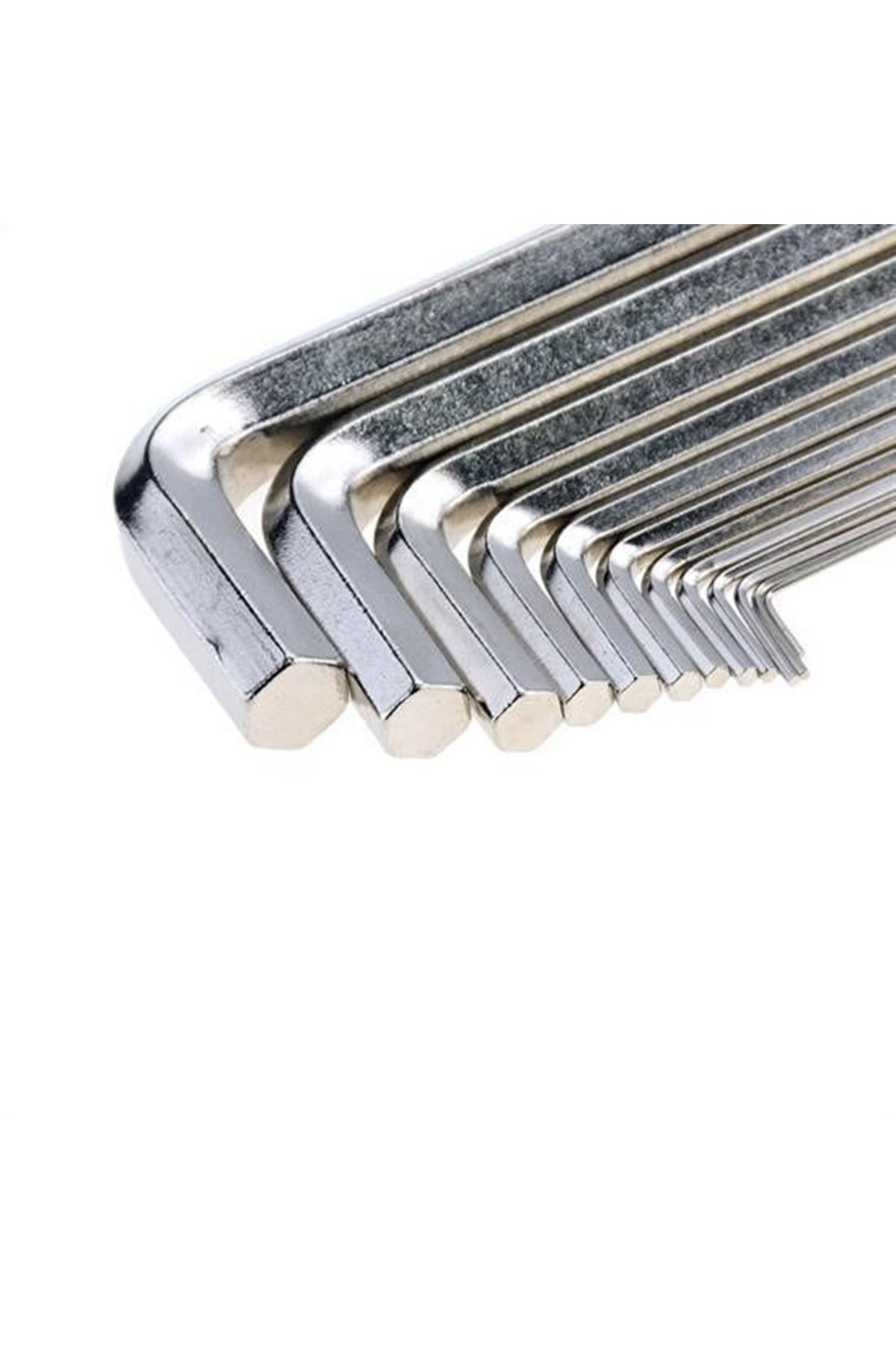 9 Parça Çelik Alyan Seti Kısa Düz Köşe Alyan Anahtar Takımı