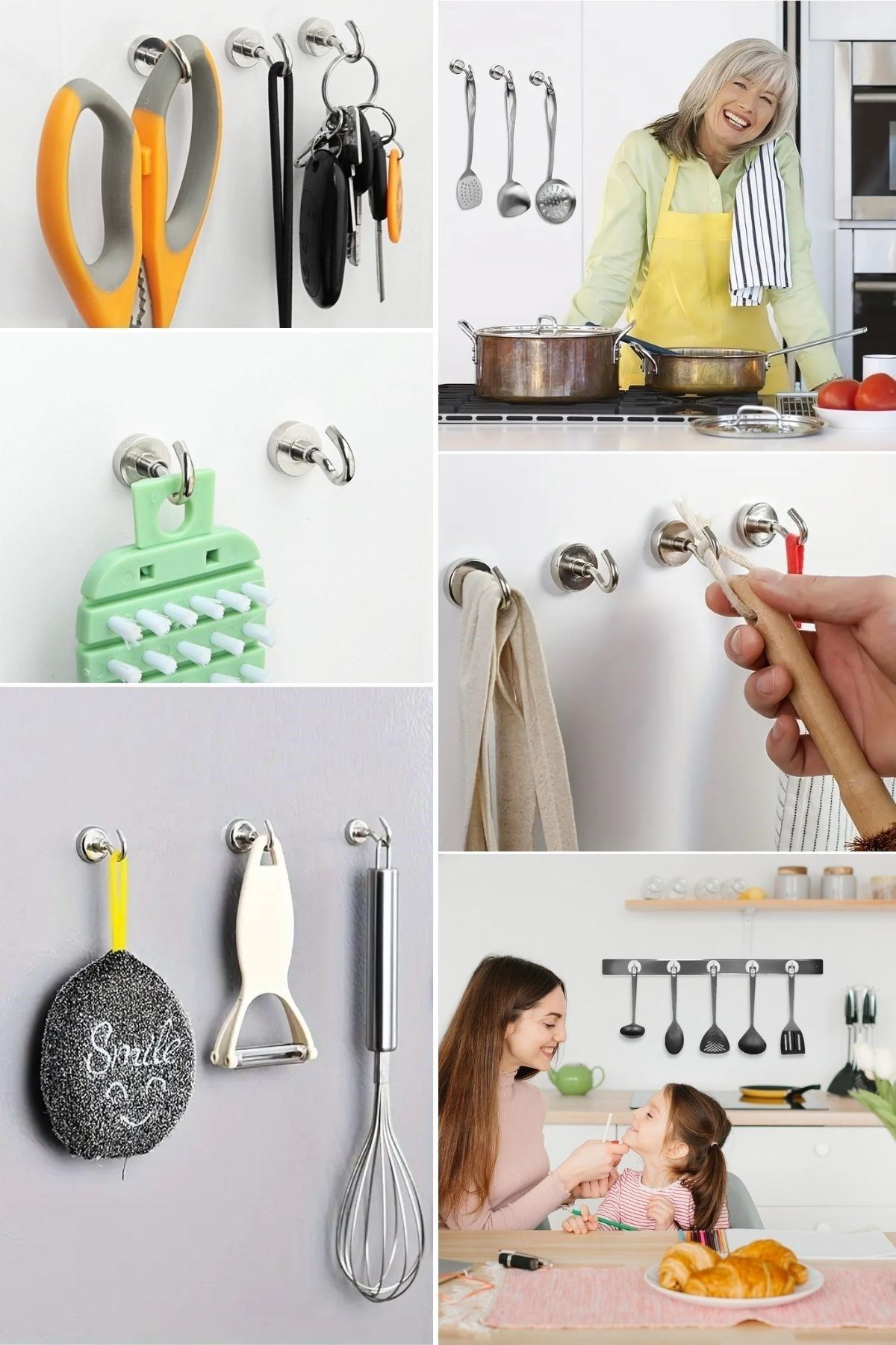 Tbl Dekor® Güçlü Manyetik Mutfak,Banyolar İçin Çok Amaçlı 2'li Magnet Askı