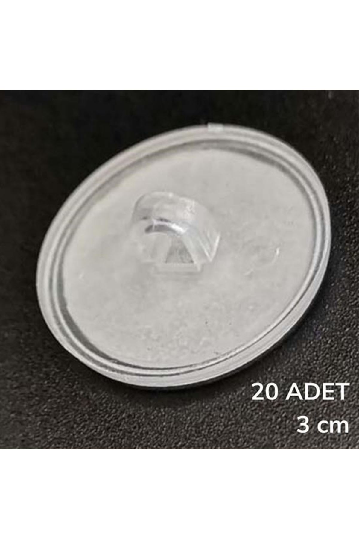 Tbl Dekor® 20 Adet Şeffaf Yuvarlak 3 Cm Çaplı Güçlü Disk Yapışkanlar