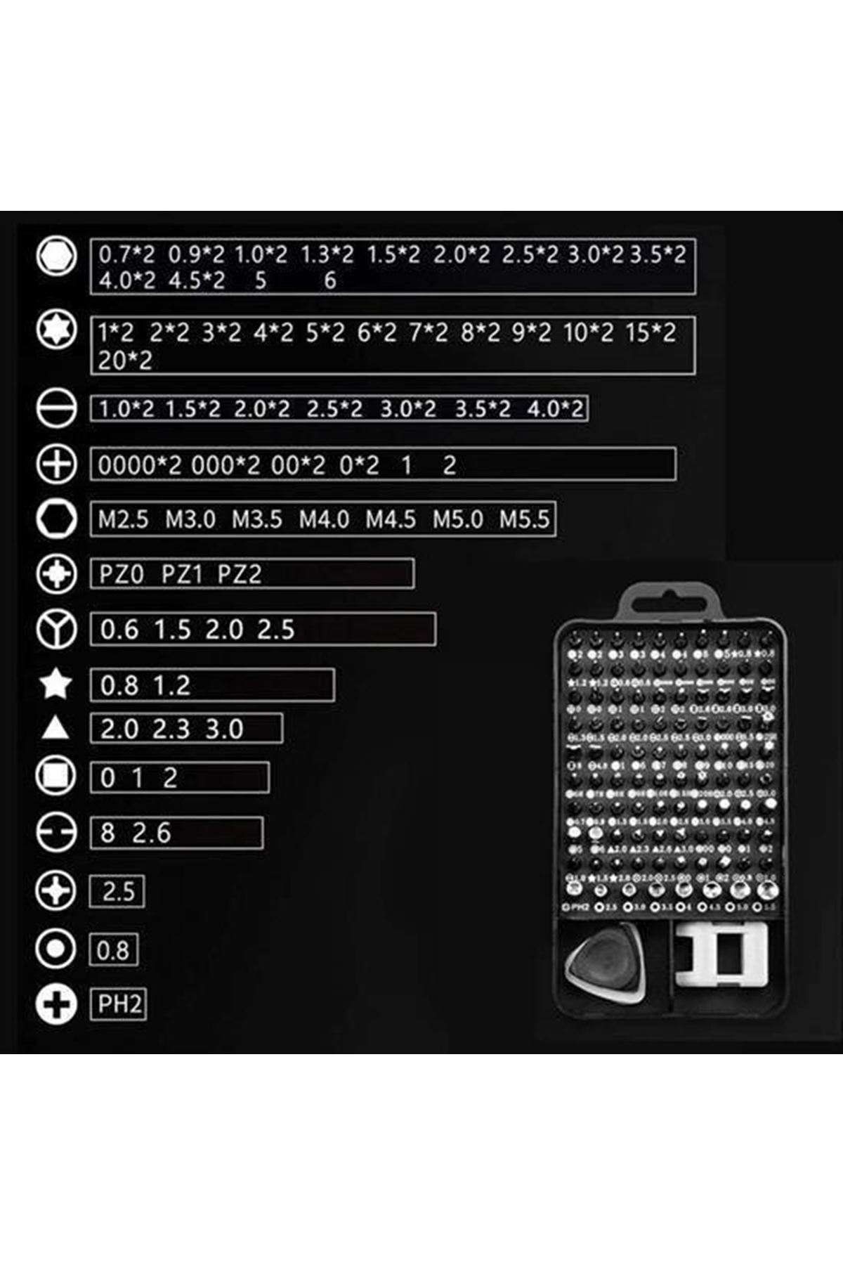 Tbl Dekor® 115 in 1 Hassas Tornavida Onarım Alet Manyetik Sürücü Kitli Elektronik Hassas Tornavida Seti