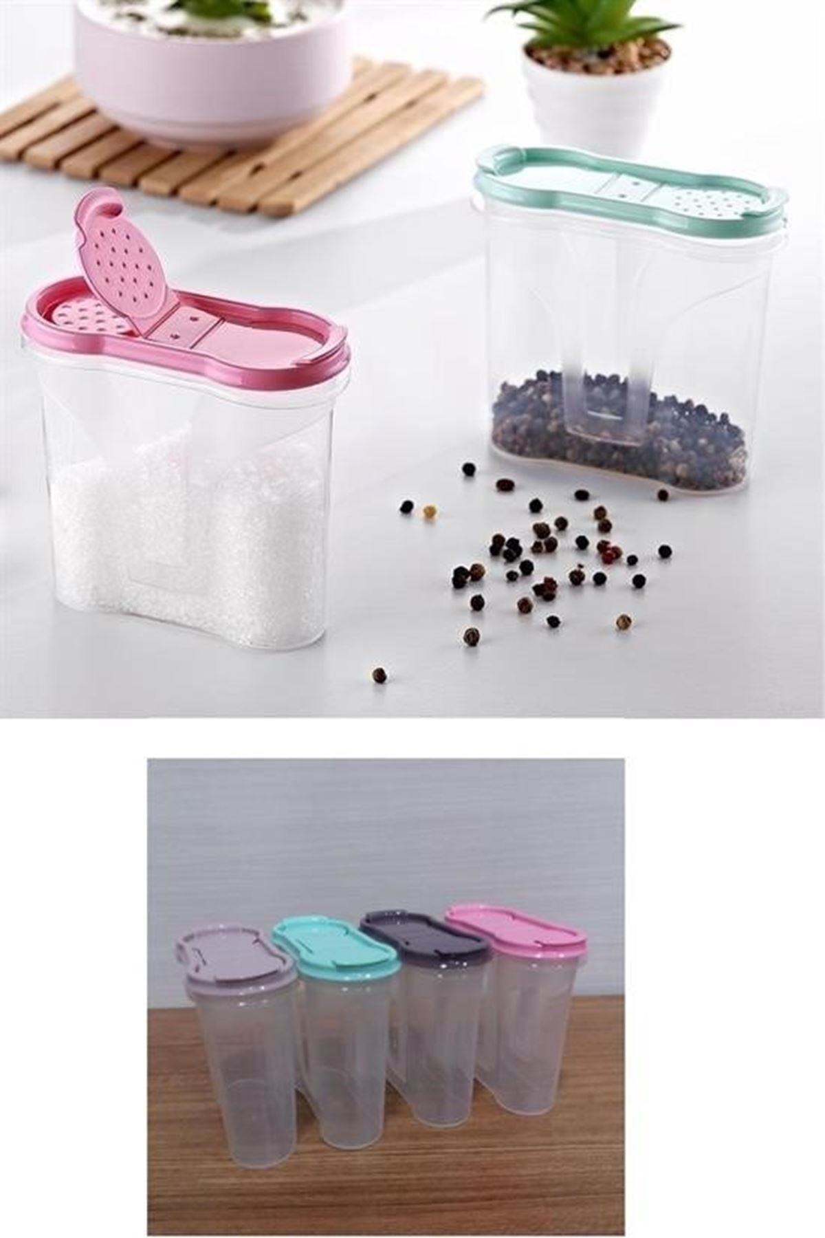 Tbl Dekor® Plastik Kapaklı Majör Baharatlık Baharat Saklama Kutusu Kabı
