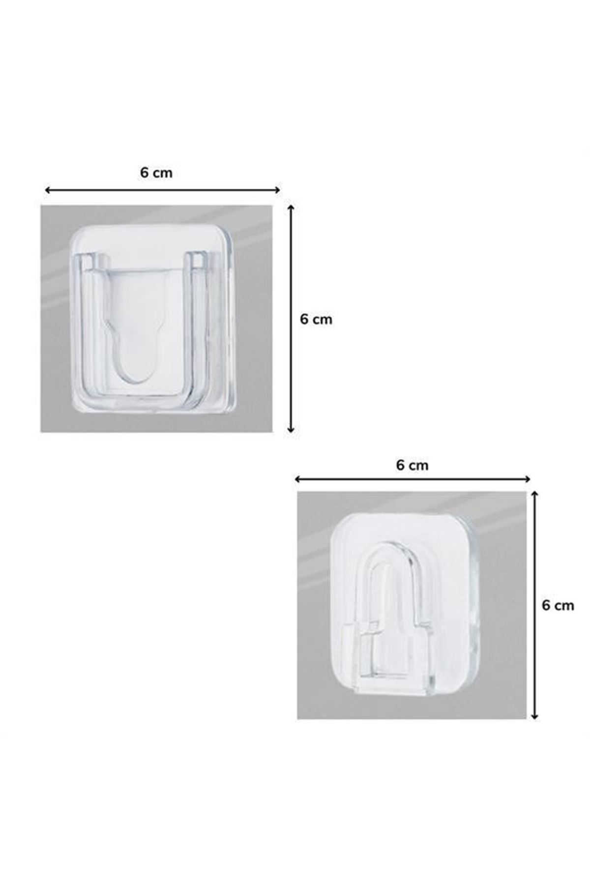 Tbl Dekor® Eşya Sabitleme Askısı 10 Çift Şeffaf Çift Taraflı Yapışkanlı Geçmeli Klips