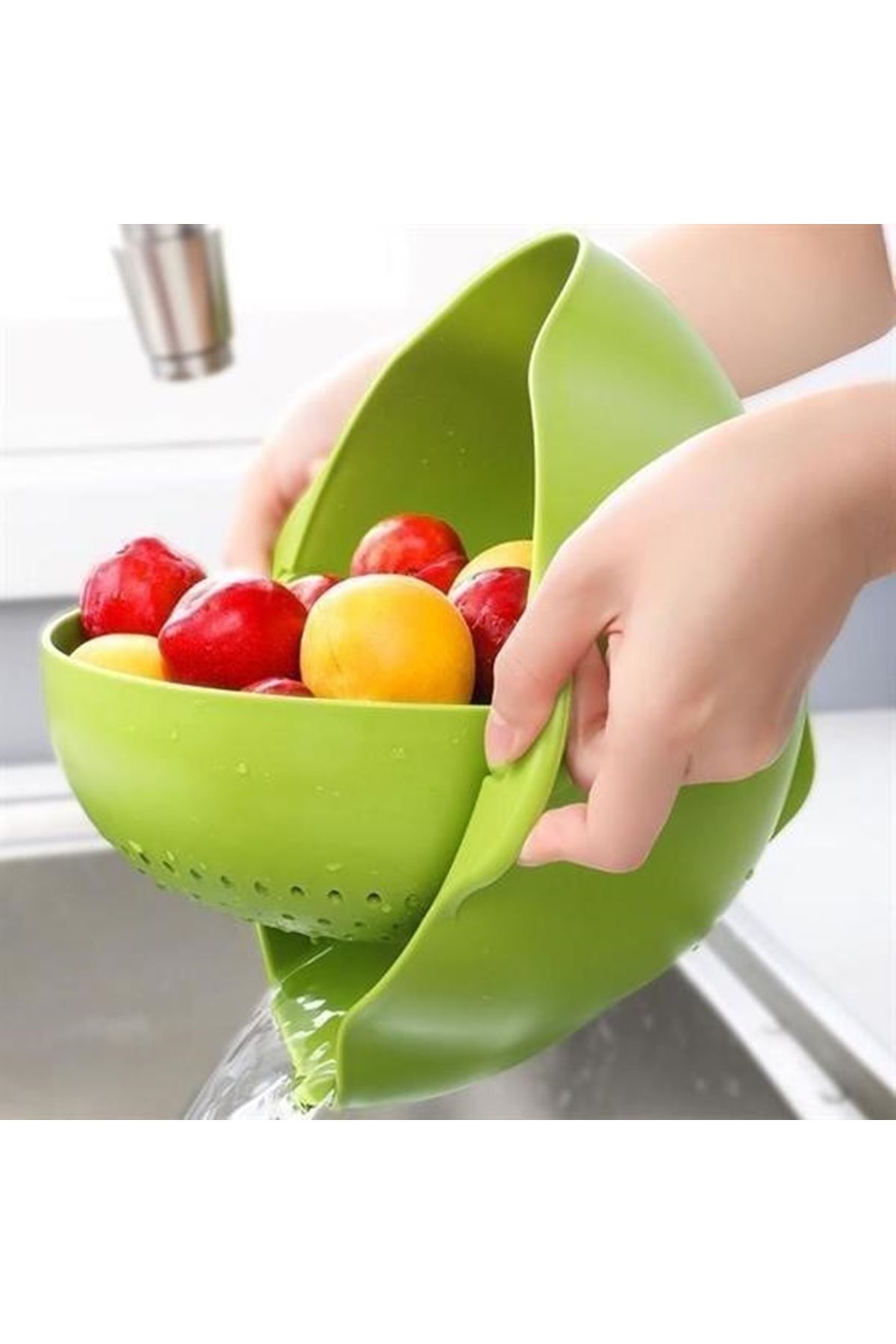 Tbl Dekor® Çok Amaçlı 360 Derece Dönebilir Pratik Hazneli Mutfak Süzgeç Elek