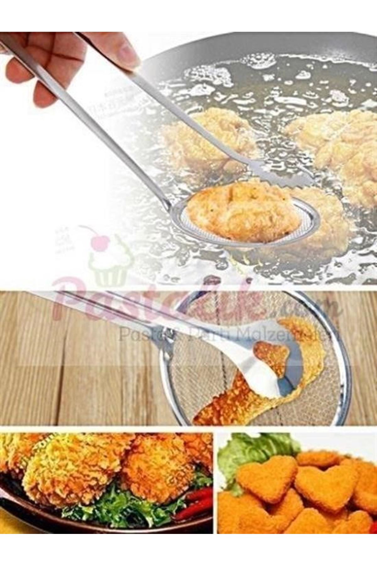 Tbl Dekor® Çok Amaçlı Süzgeçli Paslanmaz Metal Haşlama Ve Kızartma Maşası