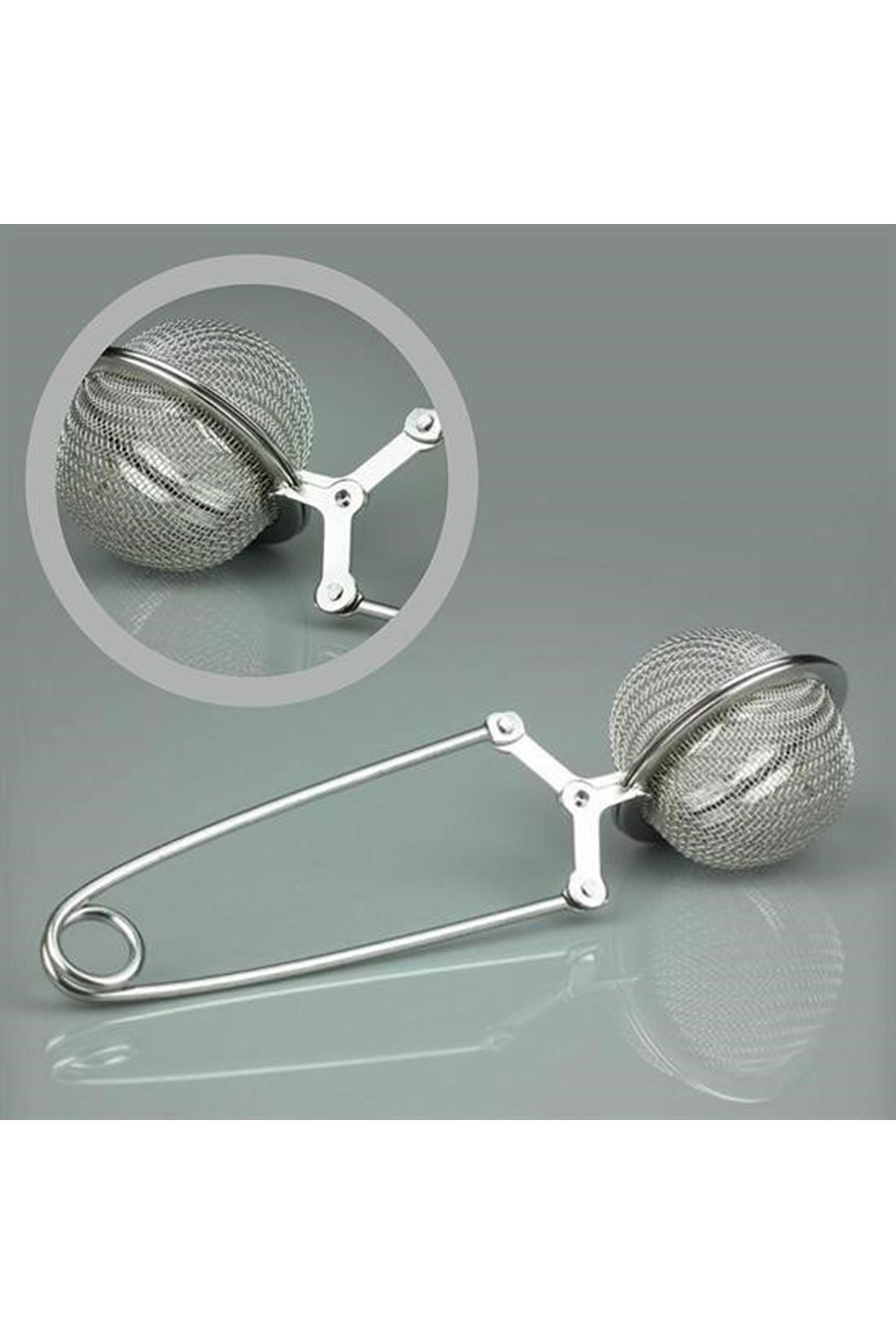 Tbl Dekor® Paslanmaz Metal Pratik Kolay Bitki Çayı Demleme Süzgeci Aparatı