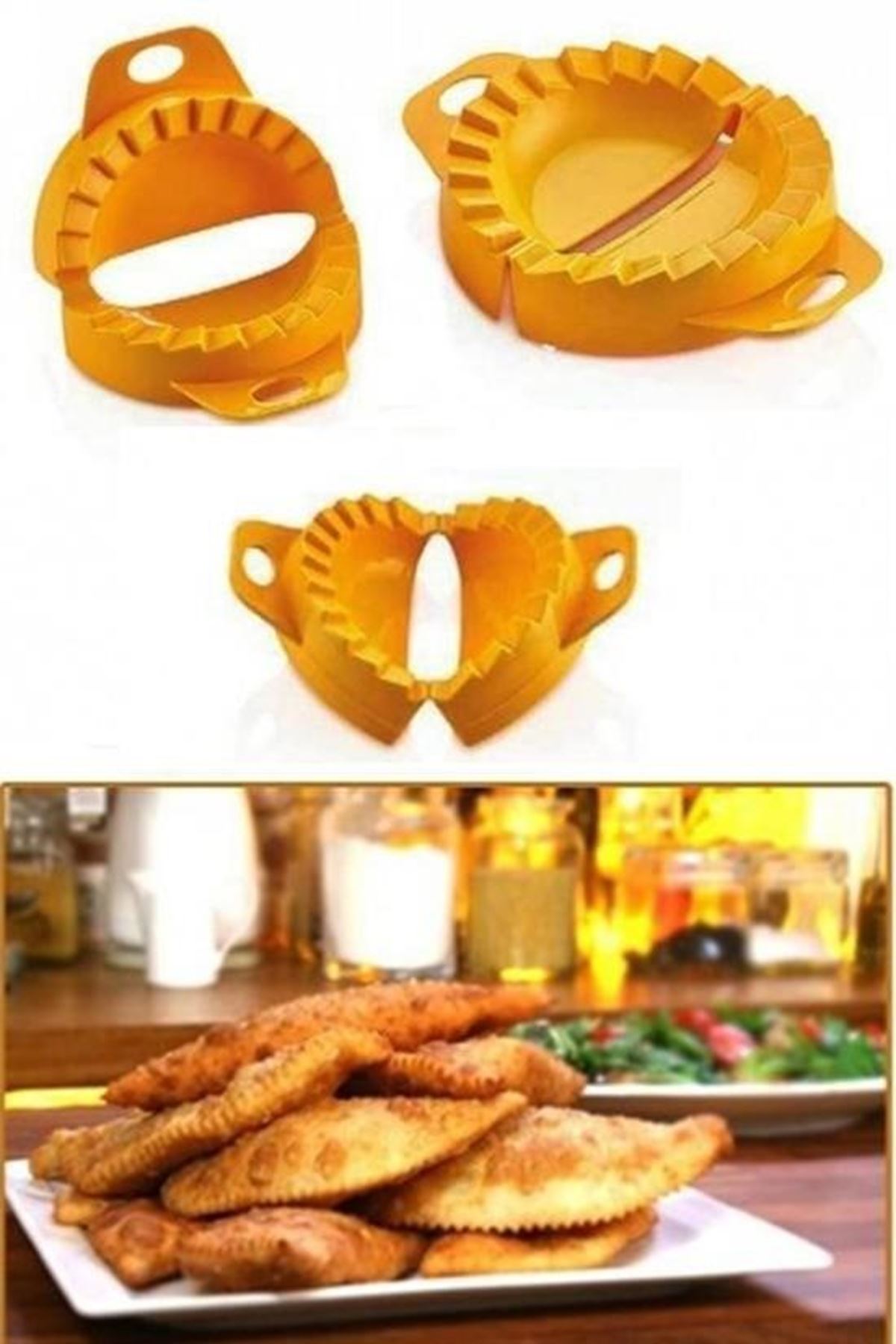 Tbl Dekor® 3lü Çiğ börek kurabiye Hamur İşi Ravioli Kesme Kalıbı Aparatı