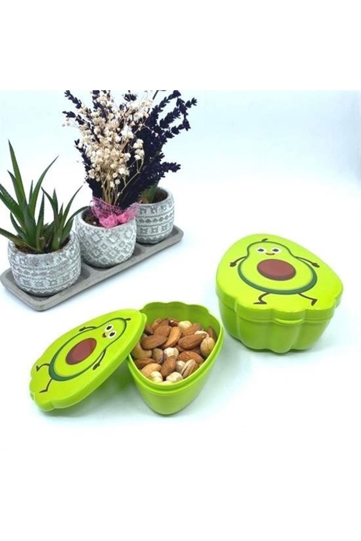 Tbl Dekor® 2'li İç İçe Geçebilen Avokado Model Saklama ve Beslenme Kabı Seti (550 ml + 250 ml)