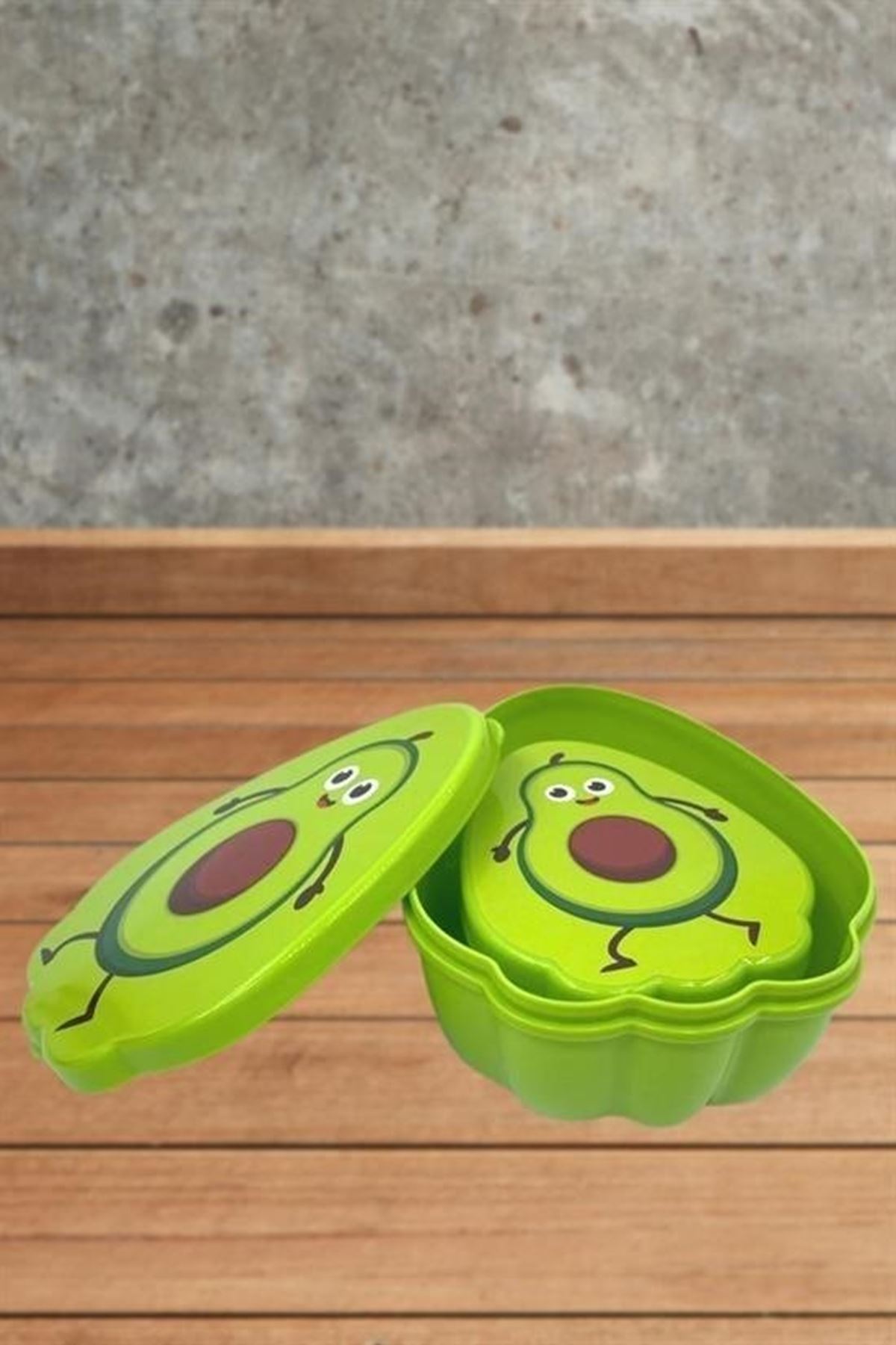 Tbl Dekor® 2'li İç İçe Geçebilen Avokado Model Saklama ve Beslenme Kabı Seti (550 ml + 250 ml)