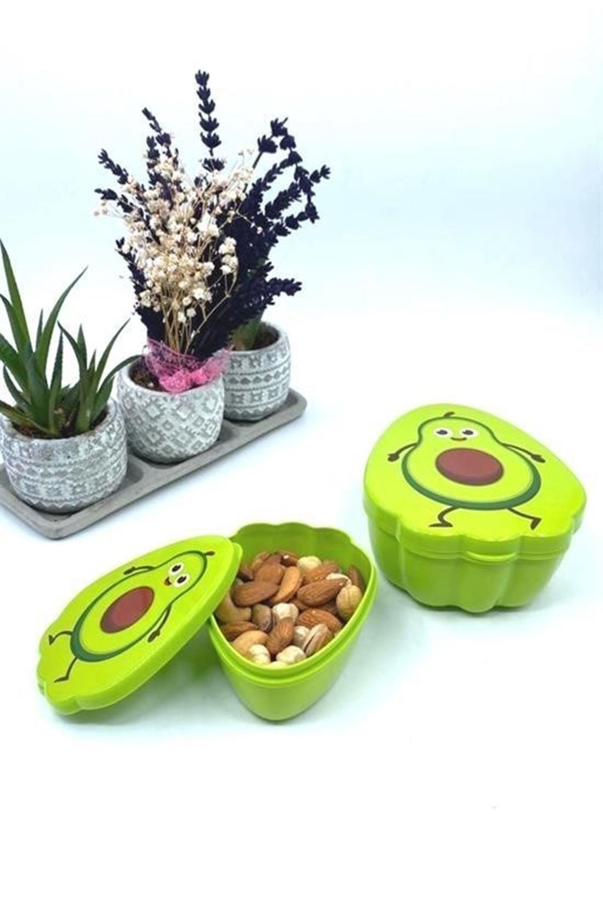 Tbl Dekor® 2'li İç İçe Geçebilen Avokado Model Saklama ve Beslenme Kabı Seti (550 ml + 250 ml)