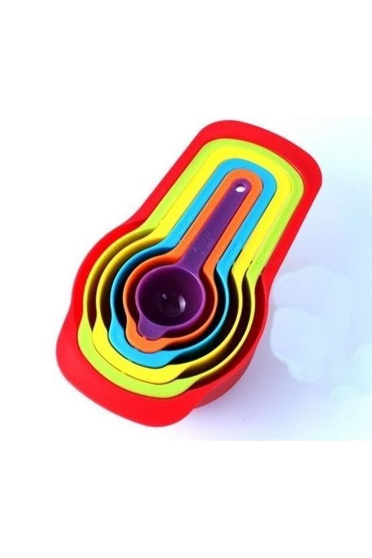 Tbl Dekor® Pratik Ölçü Kaşığı Kabı 5li Şeker Baharat Sıvı Ölçer Aparat