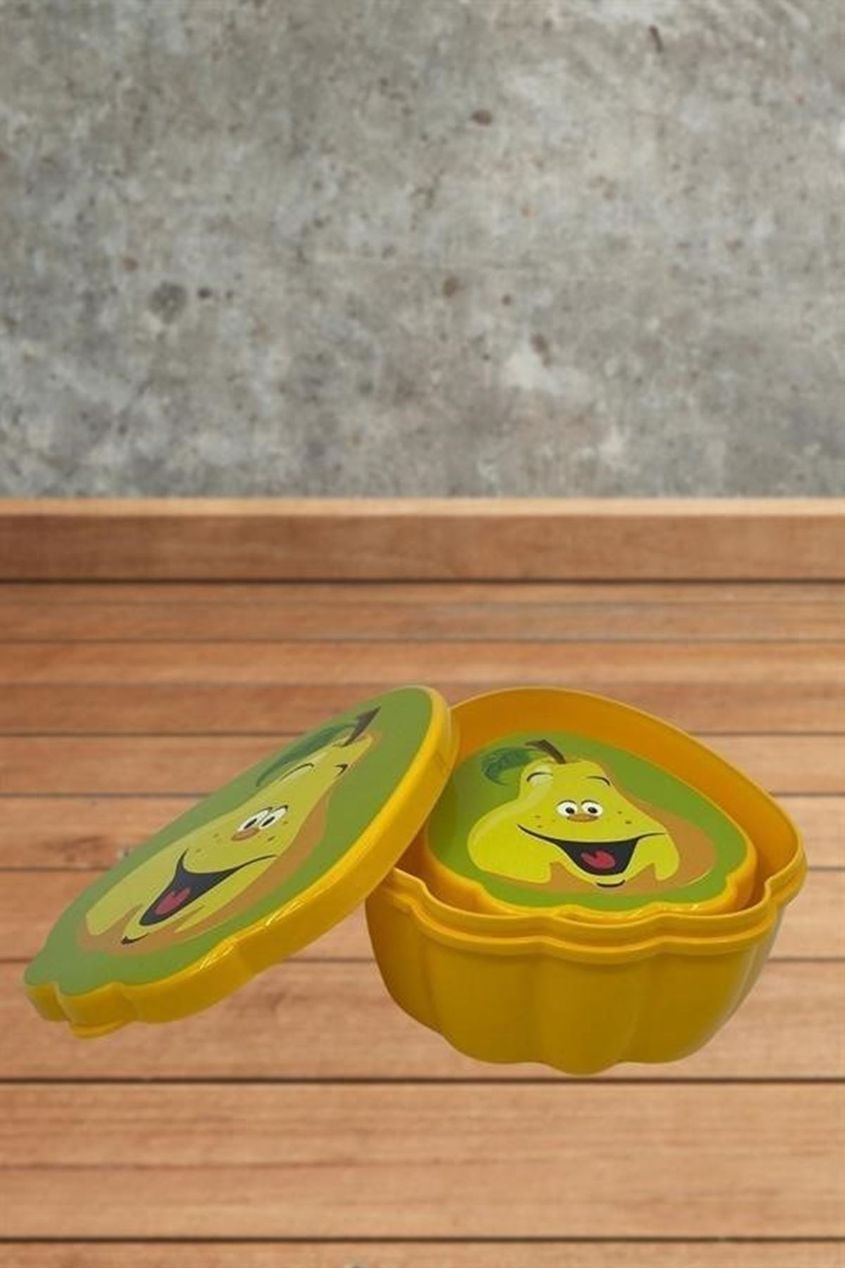 Tbl Dekor® 2'li İç İçe Geçebilen Armut Model Saklama ve Beslenme Kabı Seti (550 ml + 250 ml)