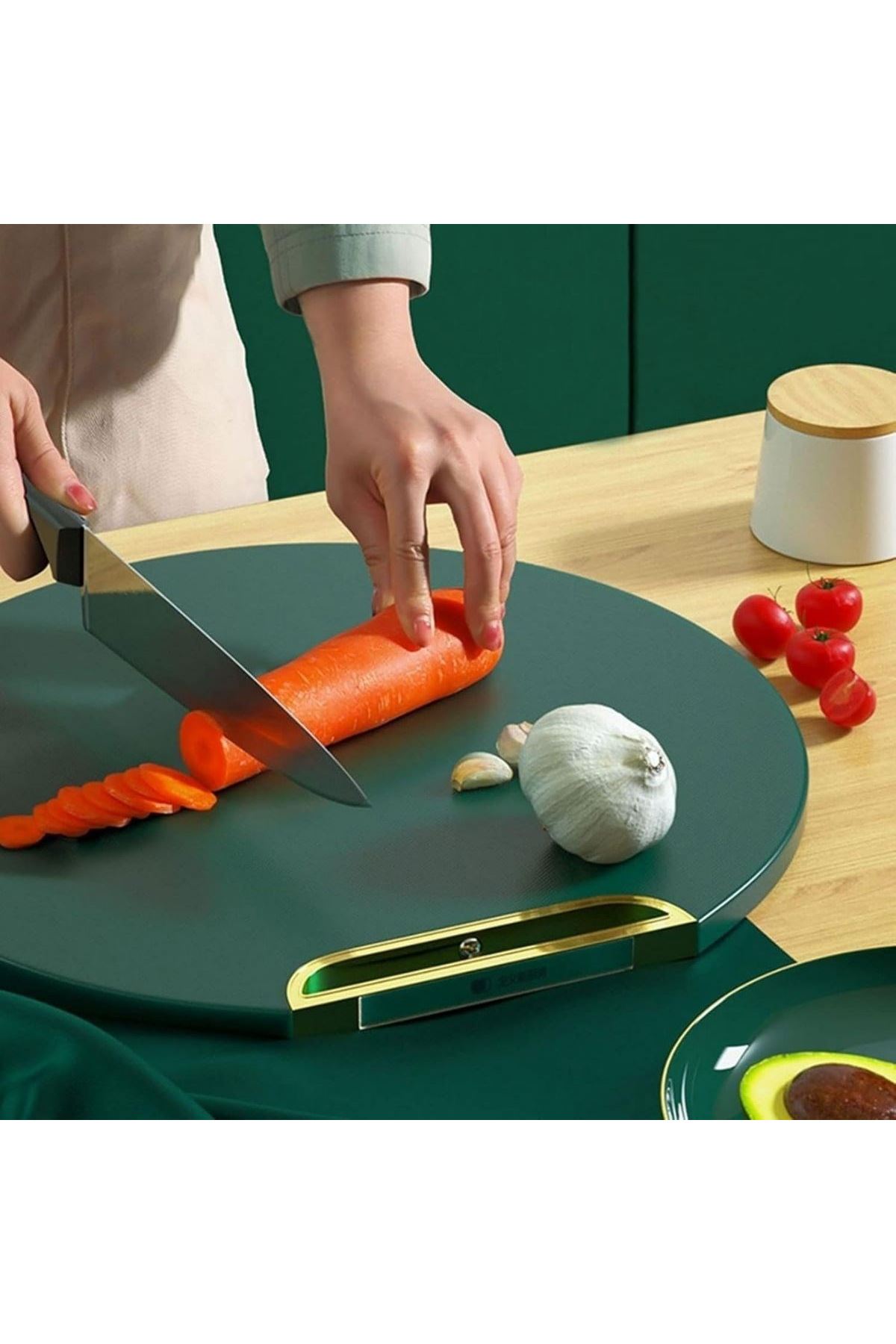 Tbl Dekor® Mutfak Sebze,Meyve,Et,Balık,Ekmek Doğrama Kesme Tahtası Standlı Kesim Panosu
