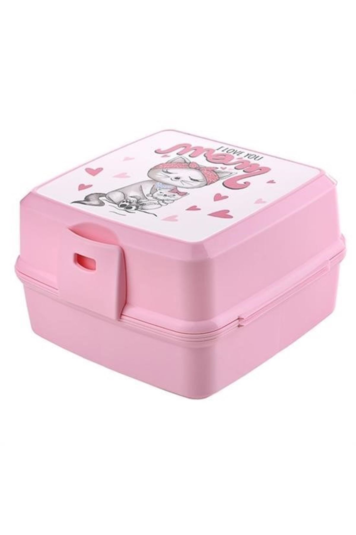 Tbl Dekor® Kendiliğinden Kaşık Çatallı Beslenme Kutusu 4 Bölmeli Çocuk Beslenme Kabı Saklama Kutusu