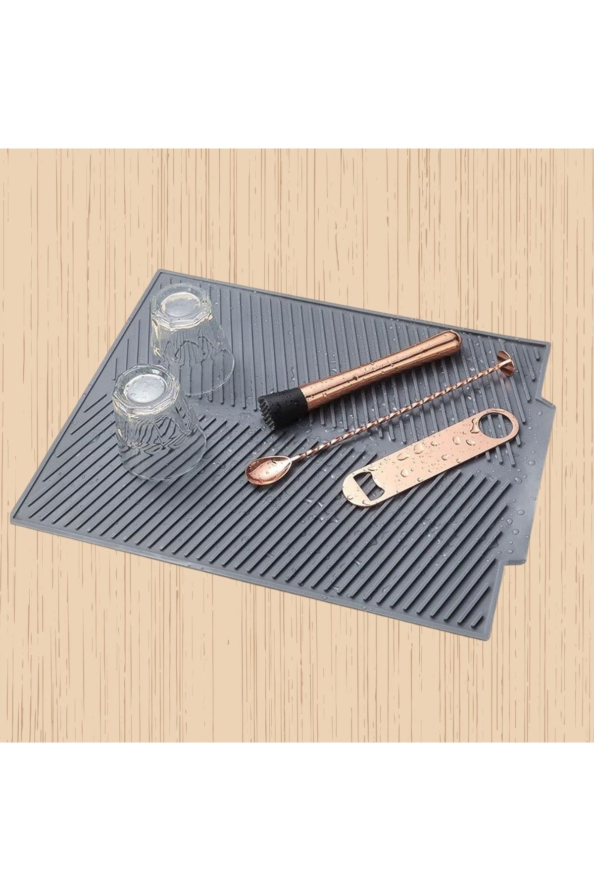 Tbl Dekor® Büyük Bulaşık Kurutma Matı,Silikon Bulaşık Kurutma Matı Çok Amaçlı Tezgah Üstü Mat