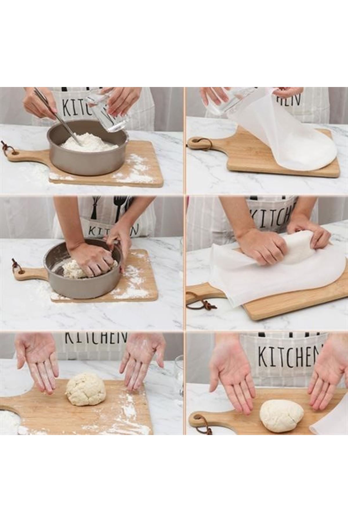 Tbl Dekor® Orta Hamur Torbası Silikon Şeffaf Hamur Yoğurma Torbası Ekmek Makarna Mantı  Hamuru Kolay Yo