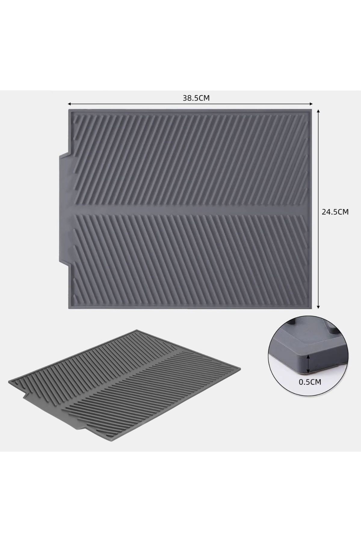 Tbl Dekor® Büyük Bulaşık Kurutma Matı,Silikon Bulaşık Kurutma Matı Çok Amaçlı Tezgah Üstü Mat