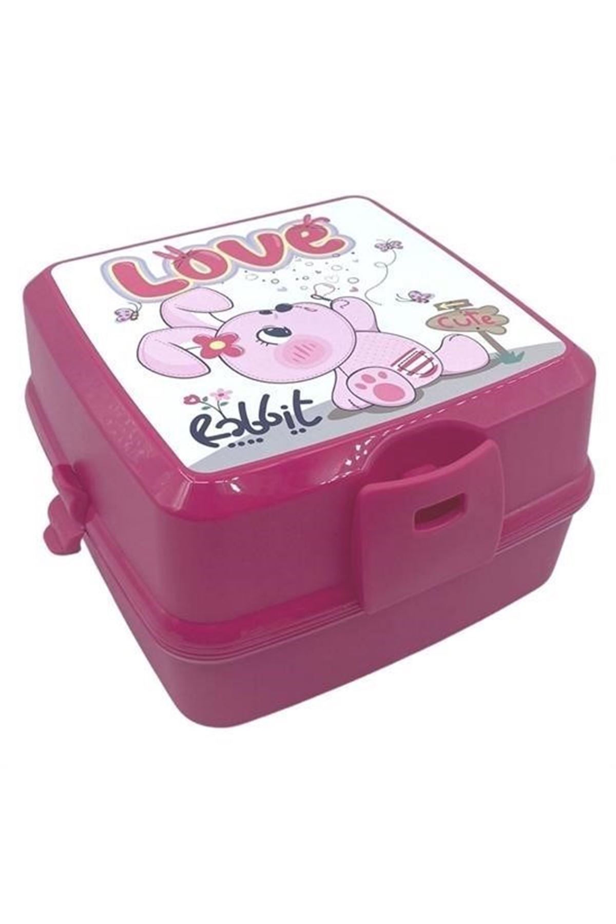 Tbl Dekor® Kendiliğinden Kaşık Çatallı Beslenme Kutusu 4 Bölmeli Çocuk Beslenme Kabı Saklama Kutusu