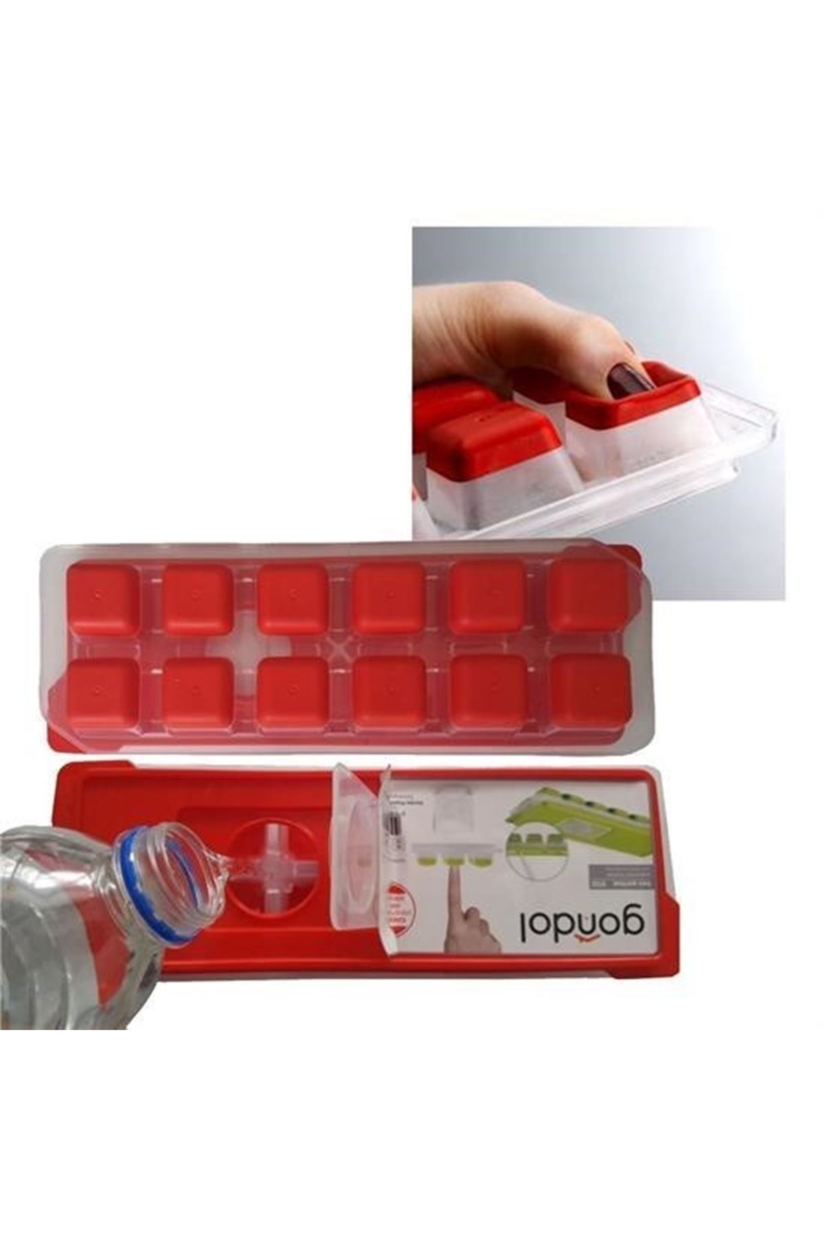 Tbl Dekor® 12li Kapaklı Yapışmaz Silikon Tabanlı Plastik Küp Buz Kalıbı