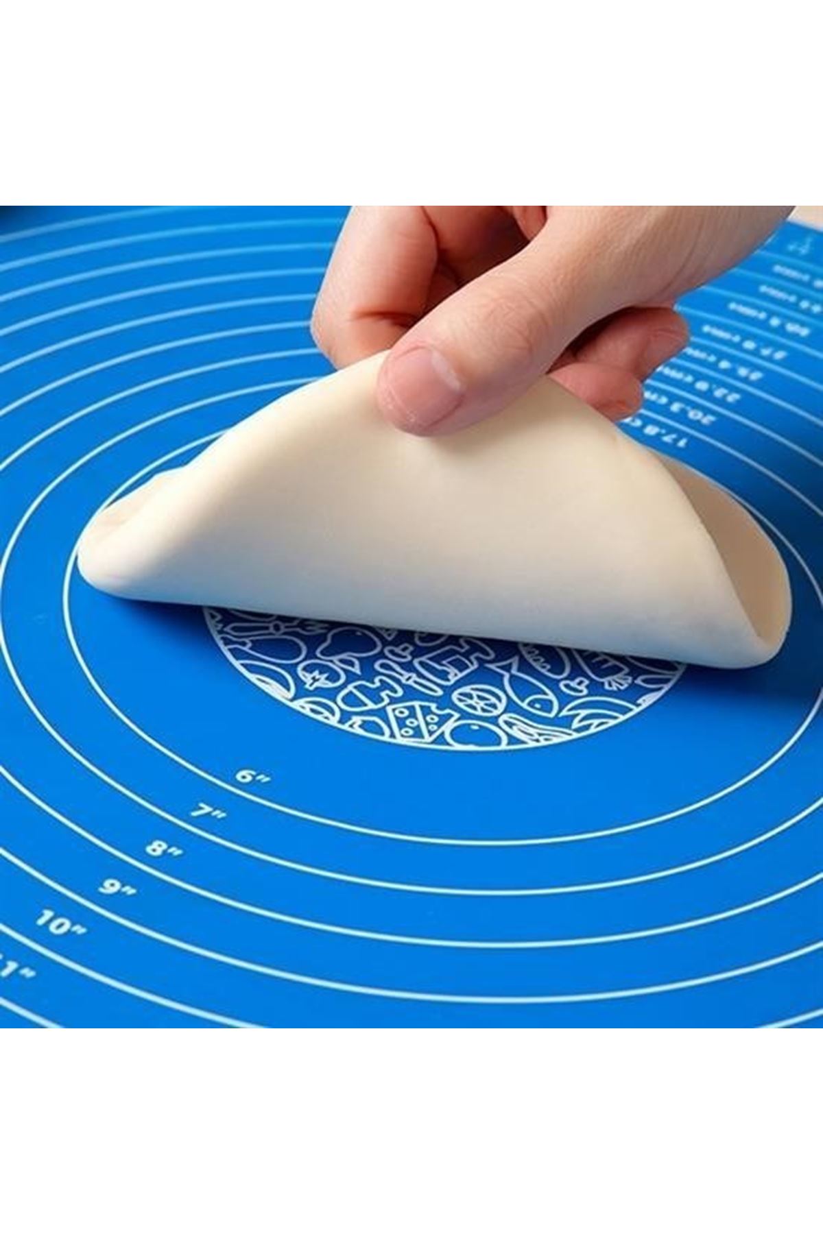 Tbl Dekor® 40*50 cm Silikon Ölçekli Kullanımı Kolay Hamur Açma Matı Ekmek Mantı Makarna Hamuru Yoğurma